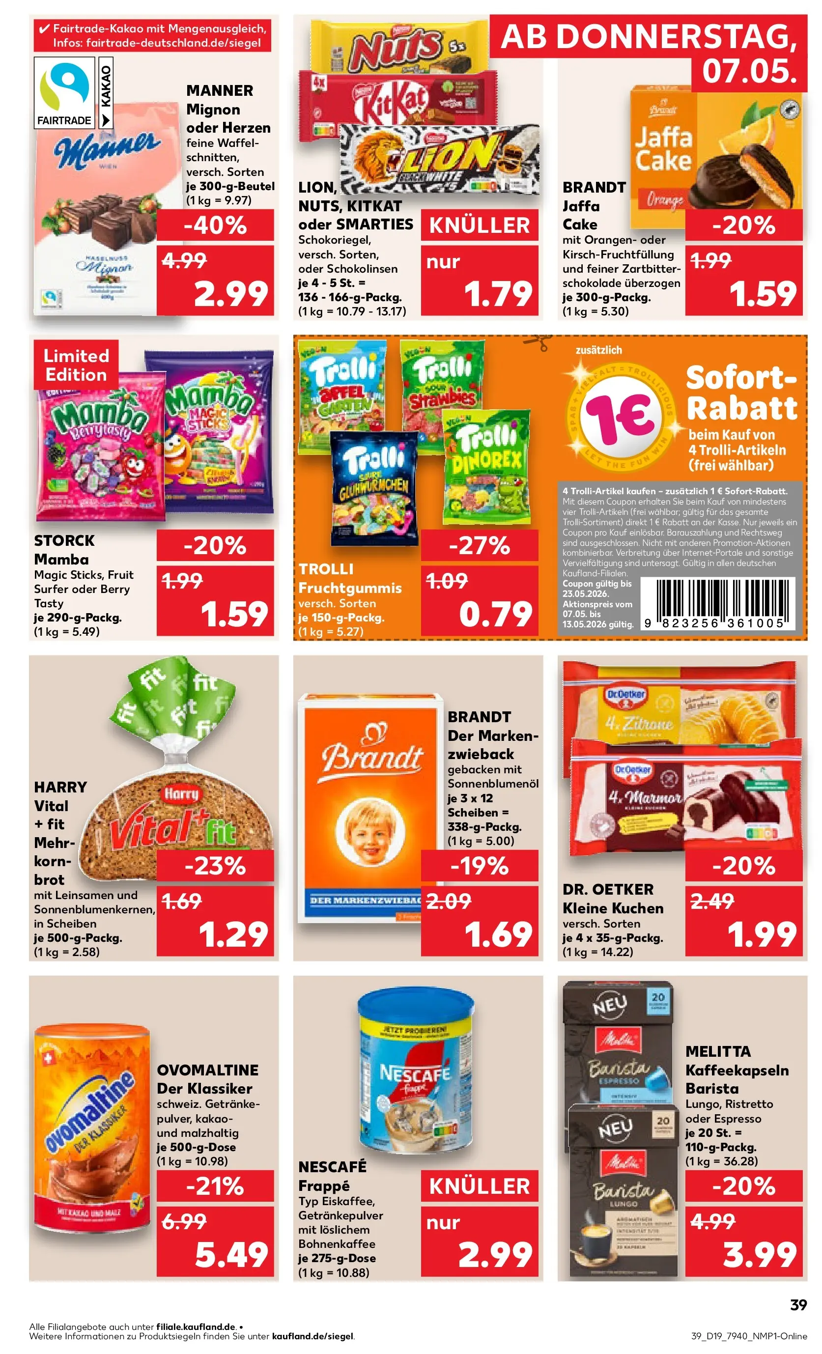 Prospekt Kaufland ab 03.05.2026 » Angebote Online zum Blättern | Seite: 44 | Produkte: Melitta, Nescafe, Zitrone, Kuchen