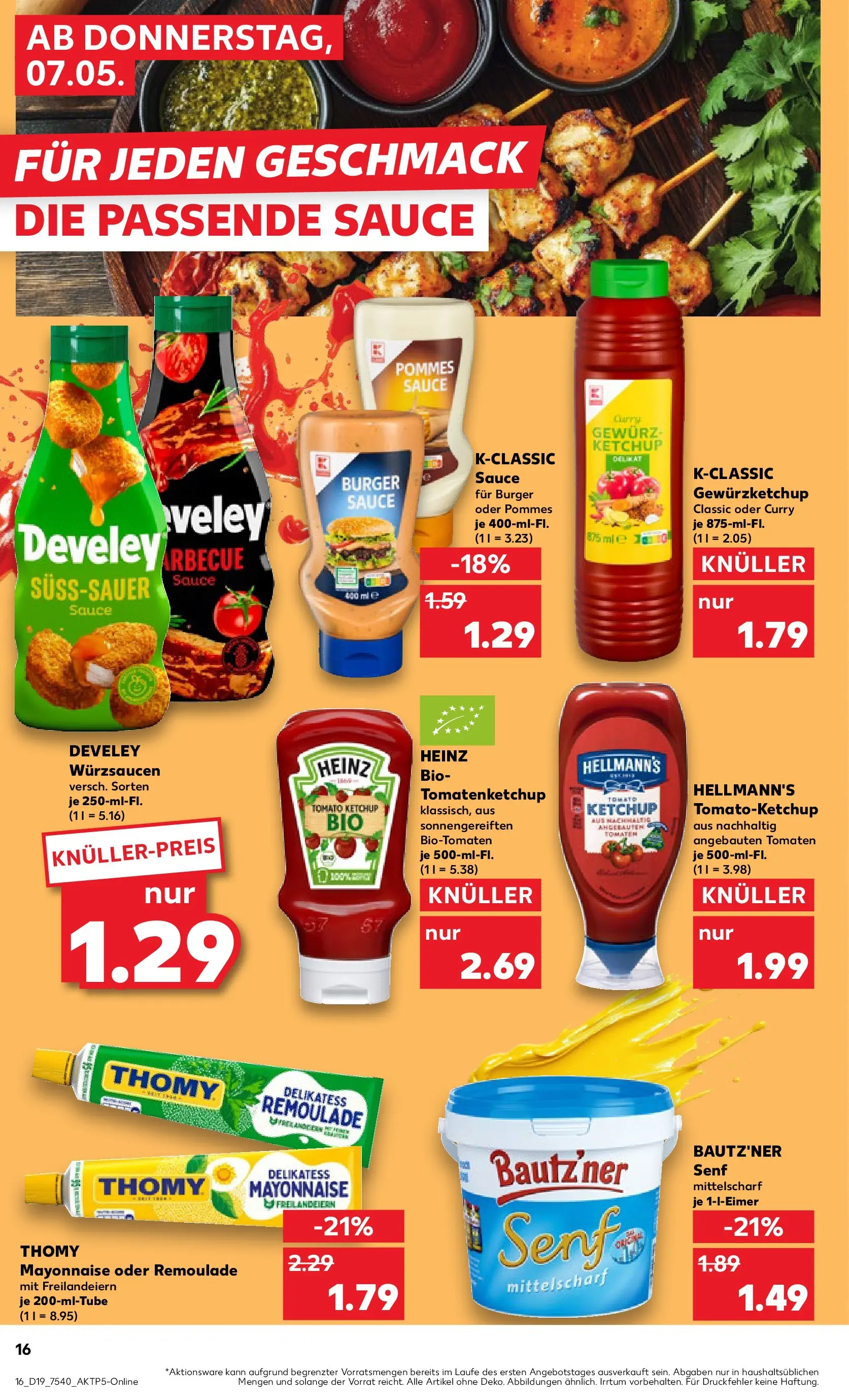 Prospekt Kaufland ab 04.05.2026 » Angebote Online zum Blättern | Seite: 21 | Produkte: Burger, Tomaten, Mayonnaise, Ketchup