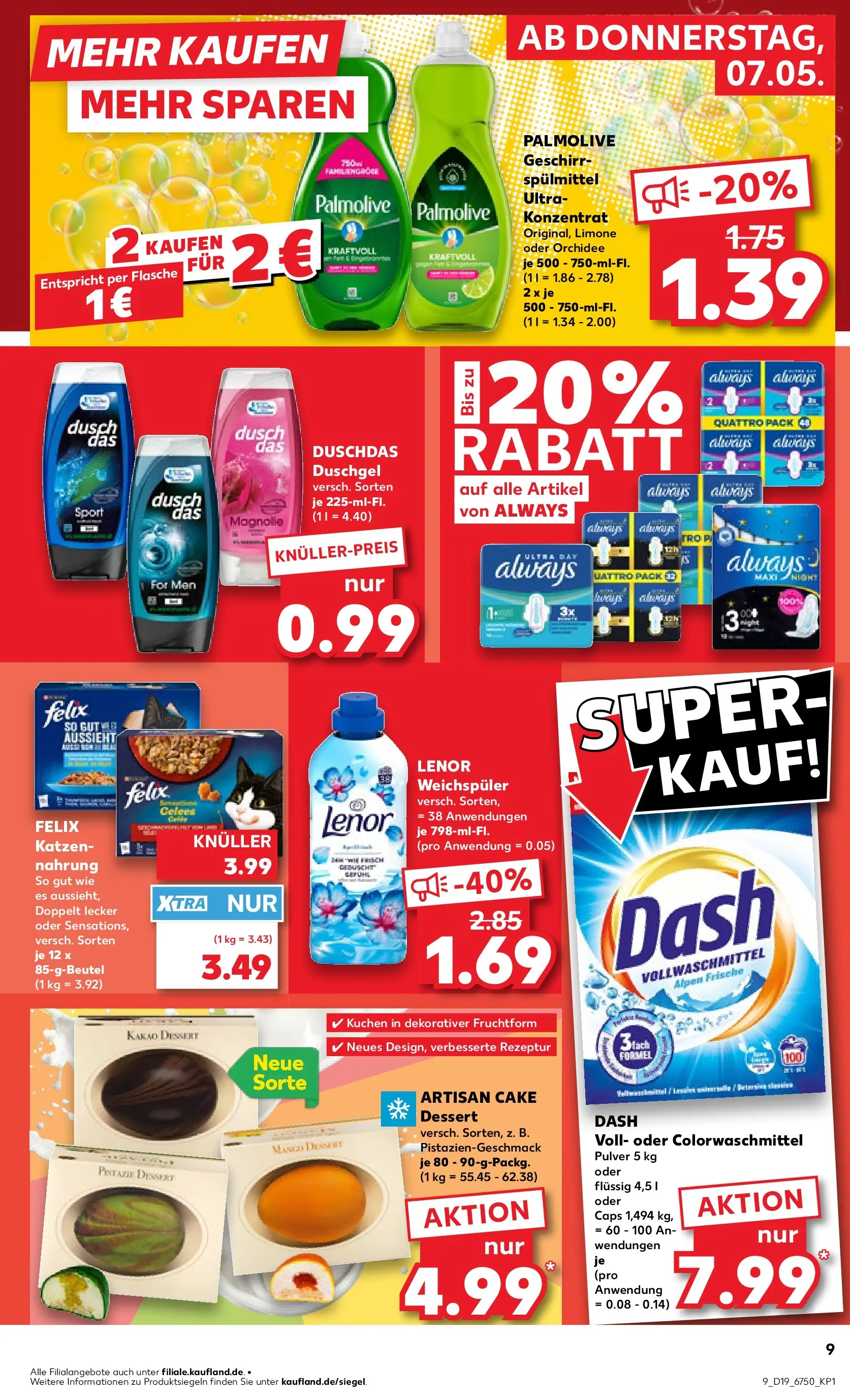 Prospekt Kaufland ab 04.05.2026 » Angebote Online zum Blättern | Seite: 14 | Produkte: Duschgel, Duschdas, Geschirrspülmittel, Shower Gel