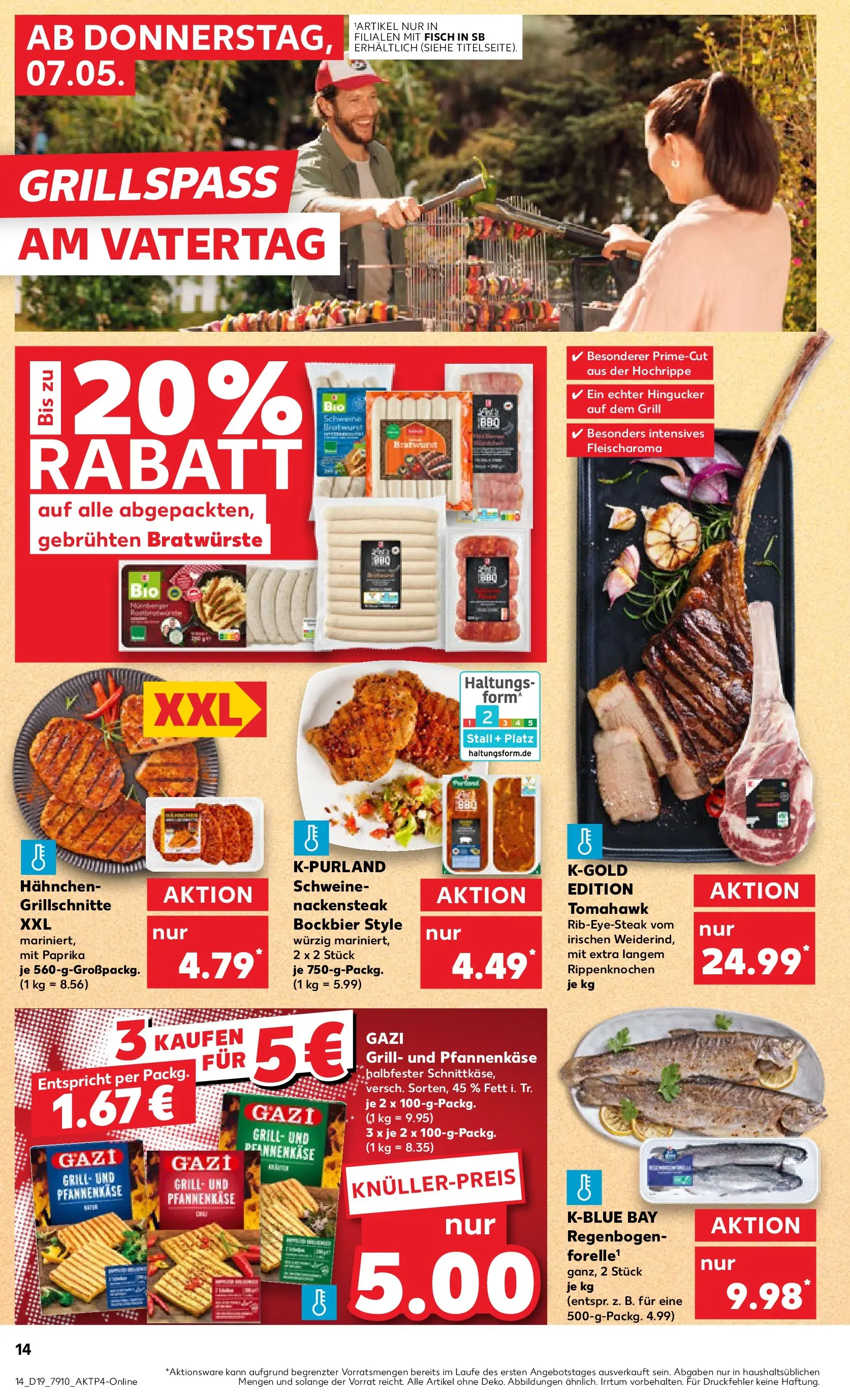 Prospekt Kaufland ab 04.05.2026 » Angebote Online zum Blättern | Seite: 19 | Produkte: Grill, Hahnchen, Bratwurst, Fisch