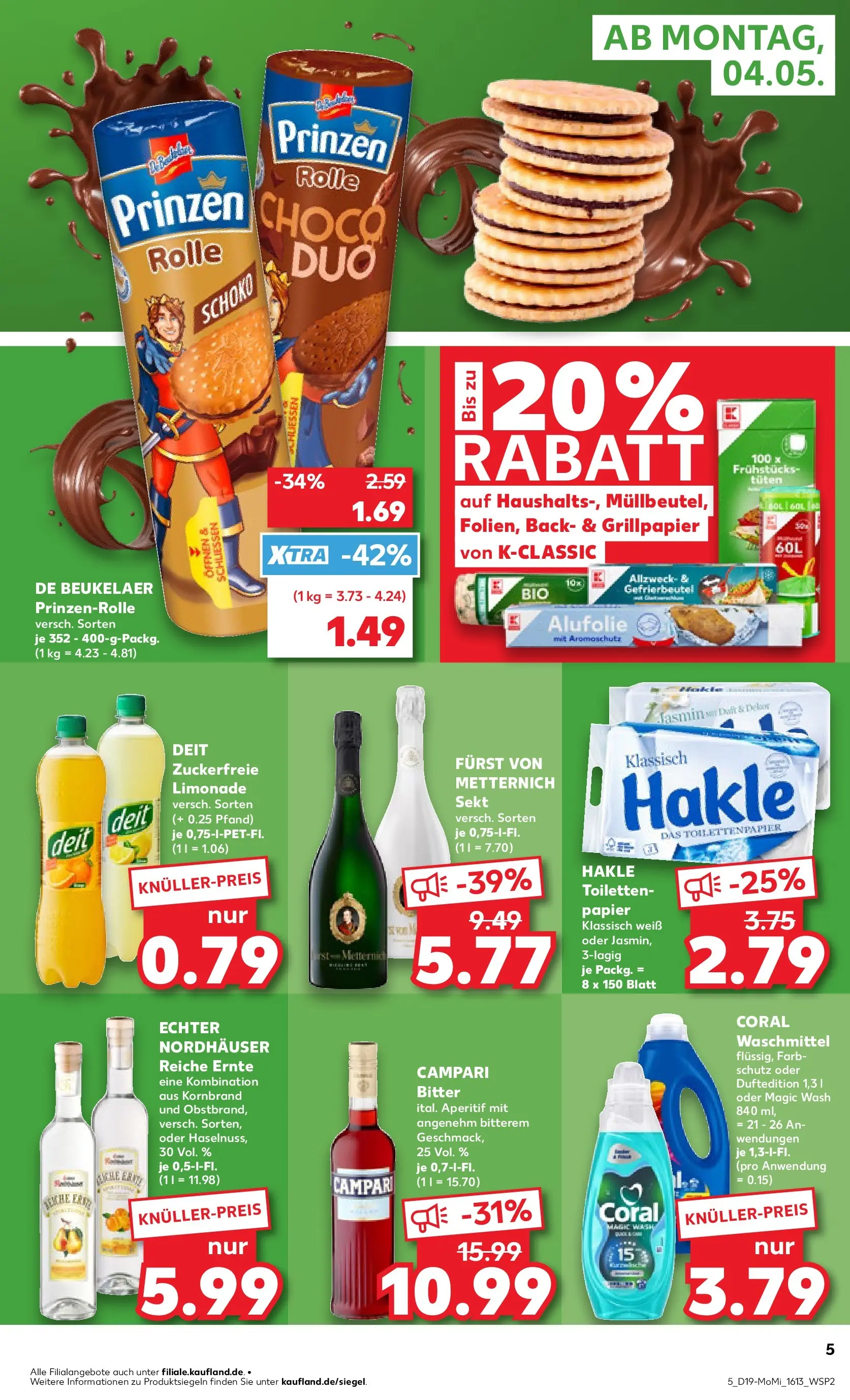 Prospekt Kaufland ab 04.05.2026 » Angebote Online zum Blättern | Seite: 5 | Produkte: Coral, Sekt, Campari, Toilettenpapier