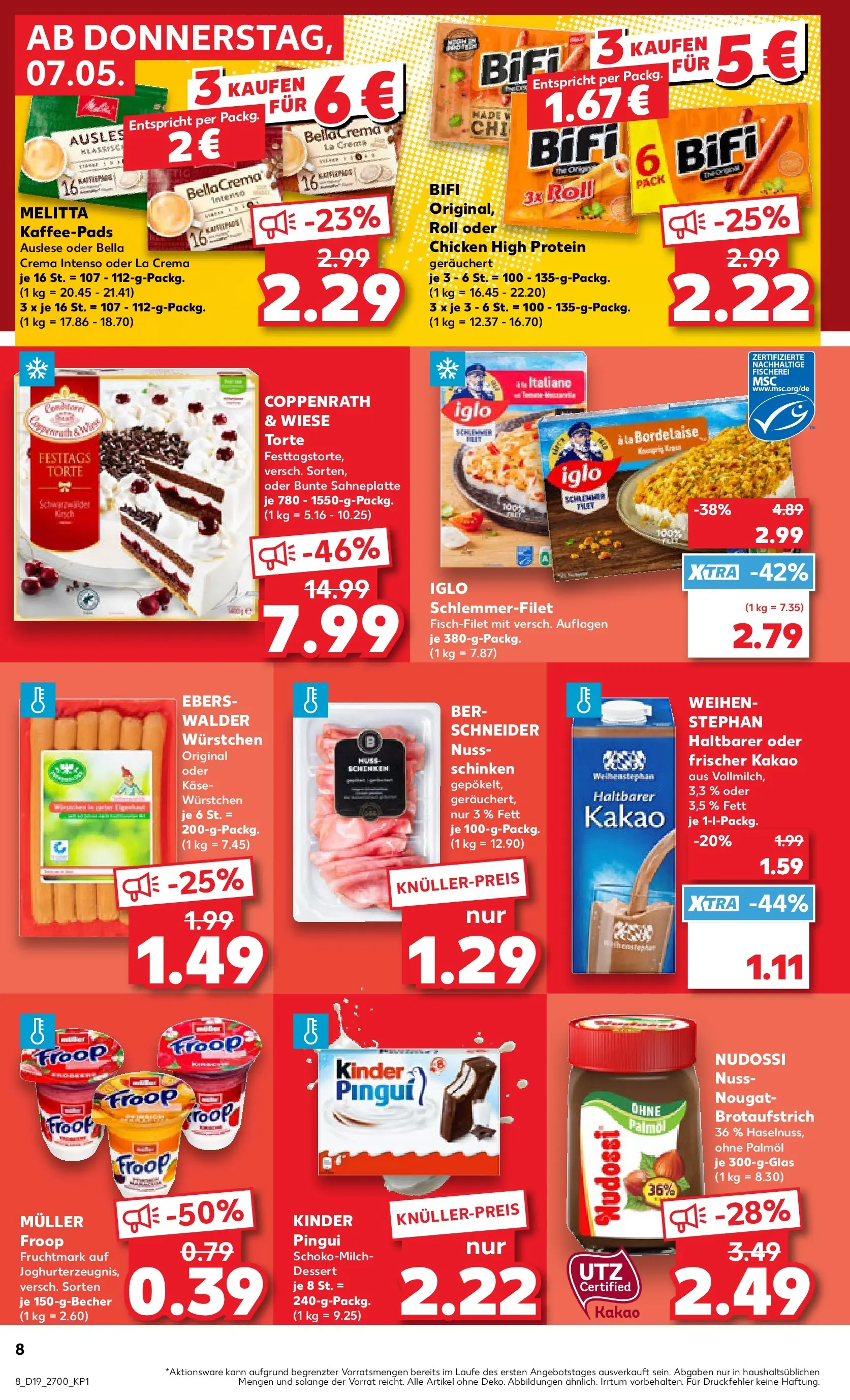 Prospekt Kaufland ab 04.05.2026 » Angebote Online zum Blättern | Seite: 13 | Produkte: Kaffeepads, Käse, Iglo, Bifi