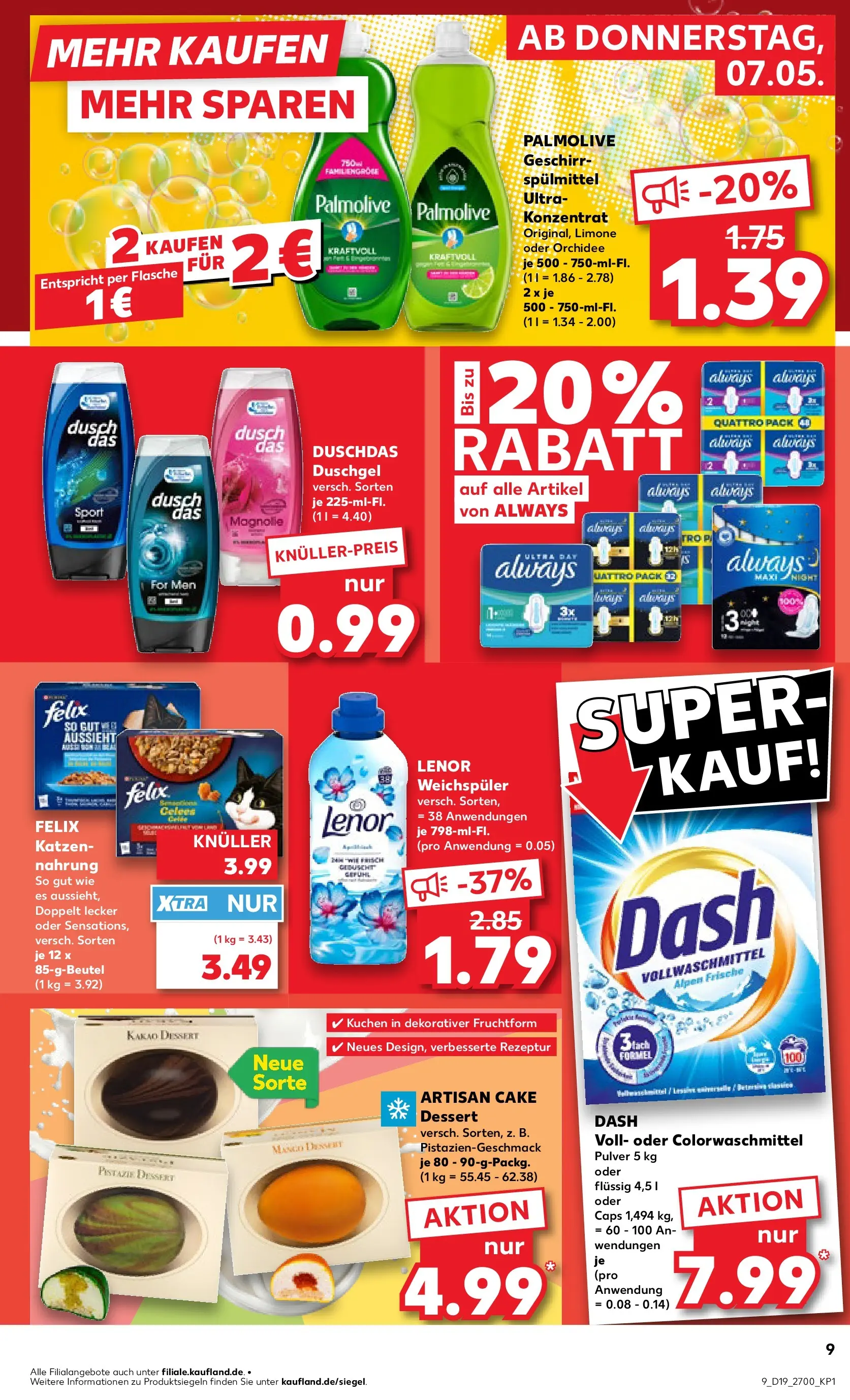 Prospekt Kaufland ab 04.05.2026 » Angebote Online zum Blättern | Seite: 14 | Produkte: Lenor, Weichspüler, Duschdas, Shower Gel