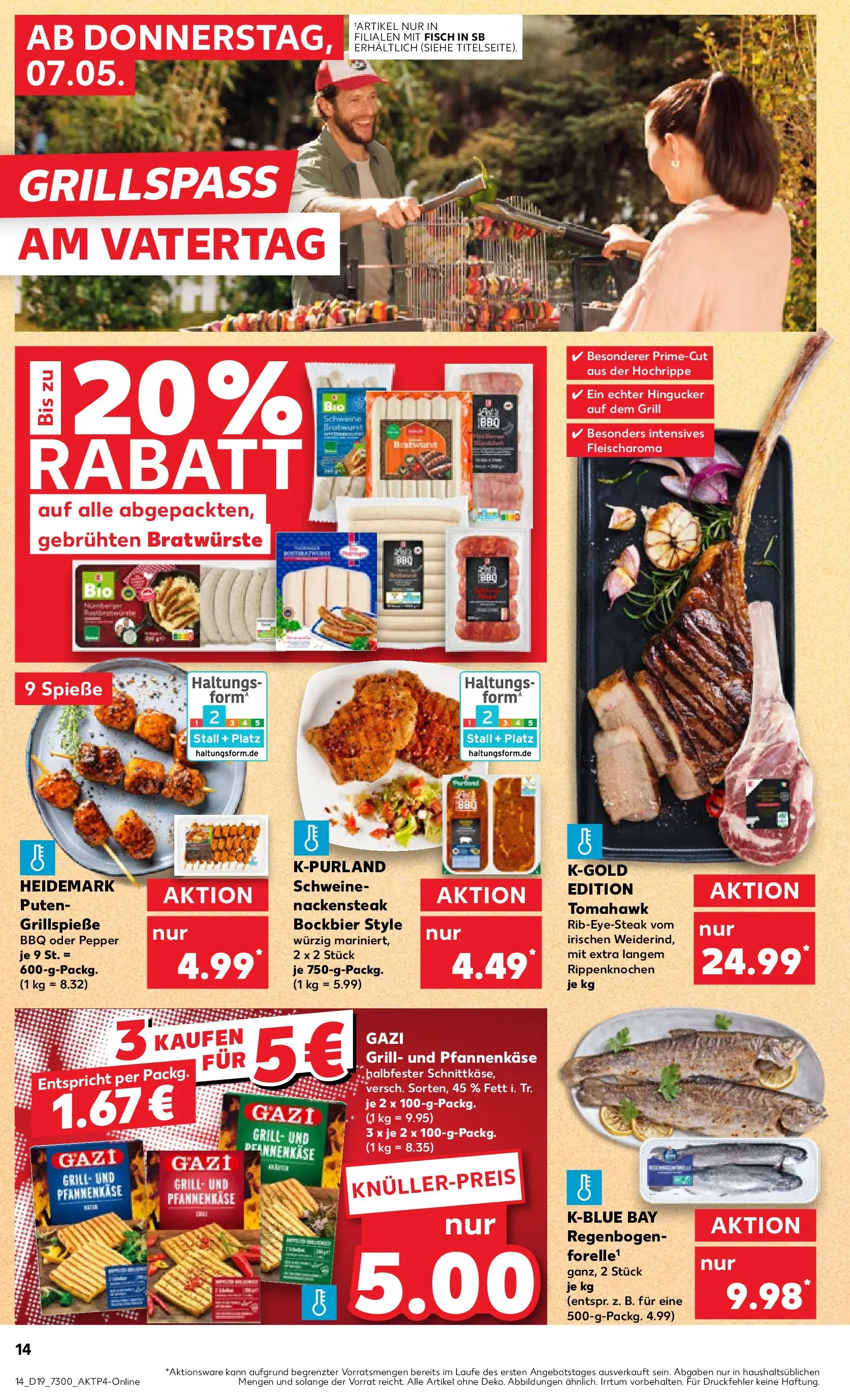 Prospekt Kaufland ab 04.05.2026 » Angebote Online zum Blättern | Seite: 19 | Produkte: Grill, Bratwurst, Spieße, Fisch