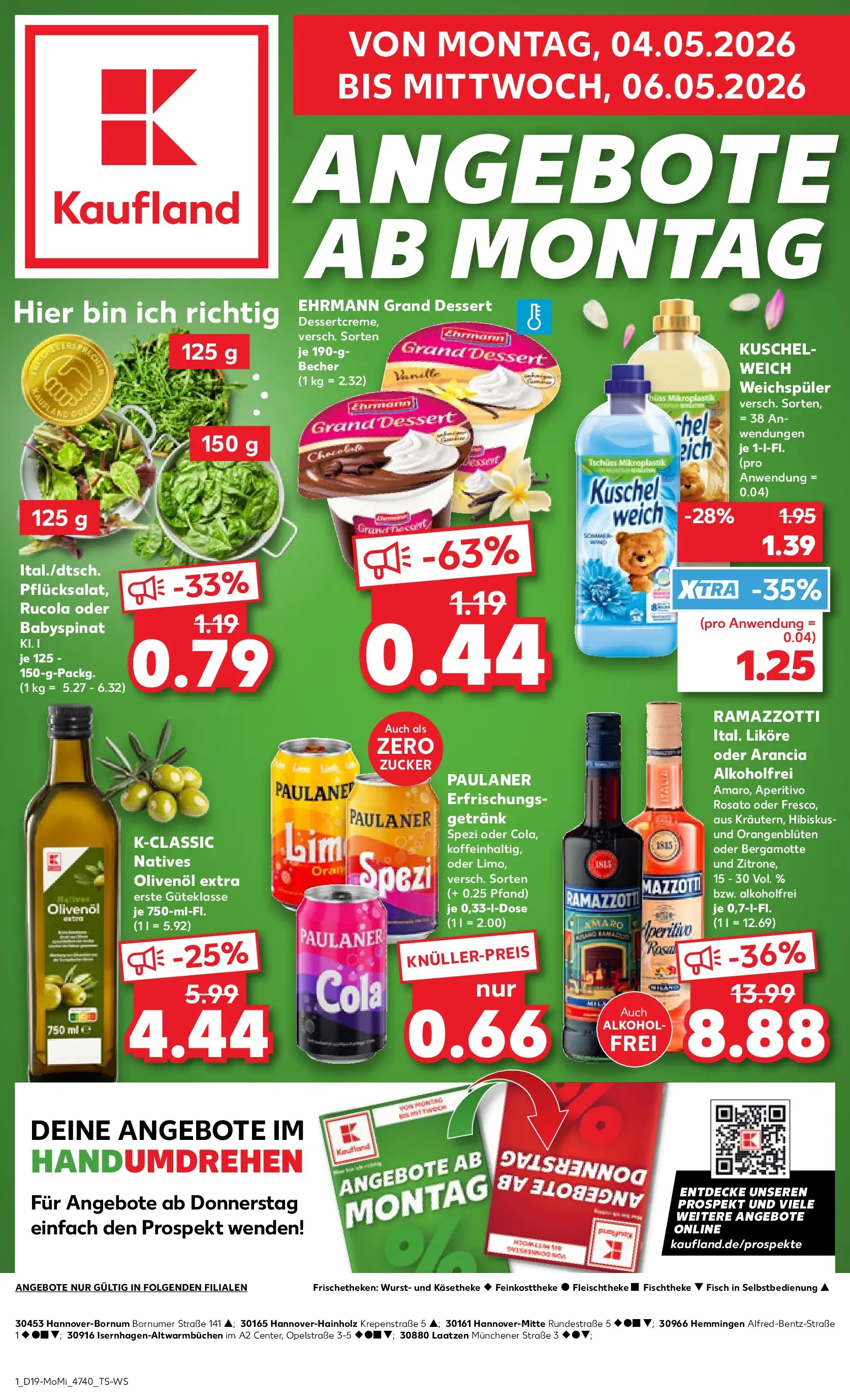 Prospekt Kaufland ab 04.05.2026 » Angebote Online zum Blättern | Seite: 1 | Produkte: Cola, Weichspüler, Wurst, Paulaner