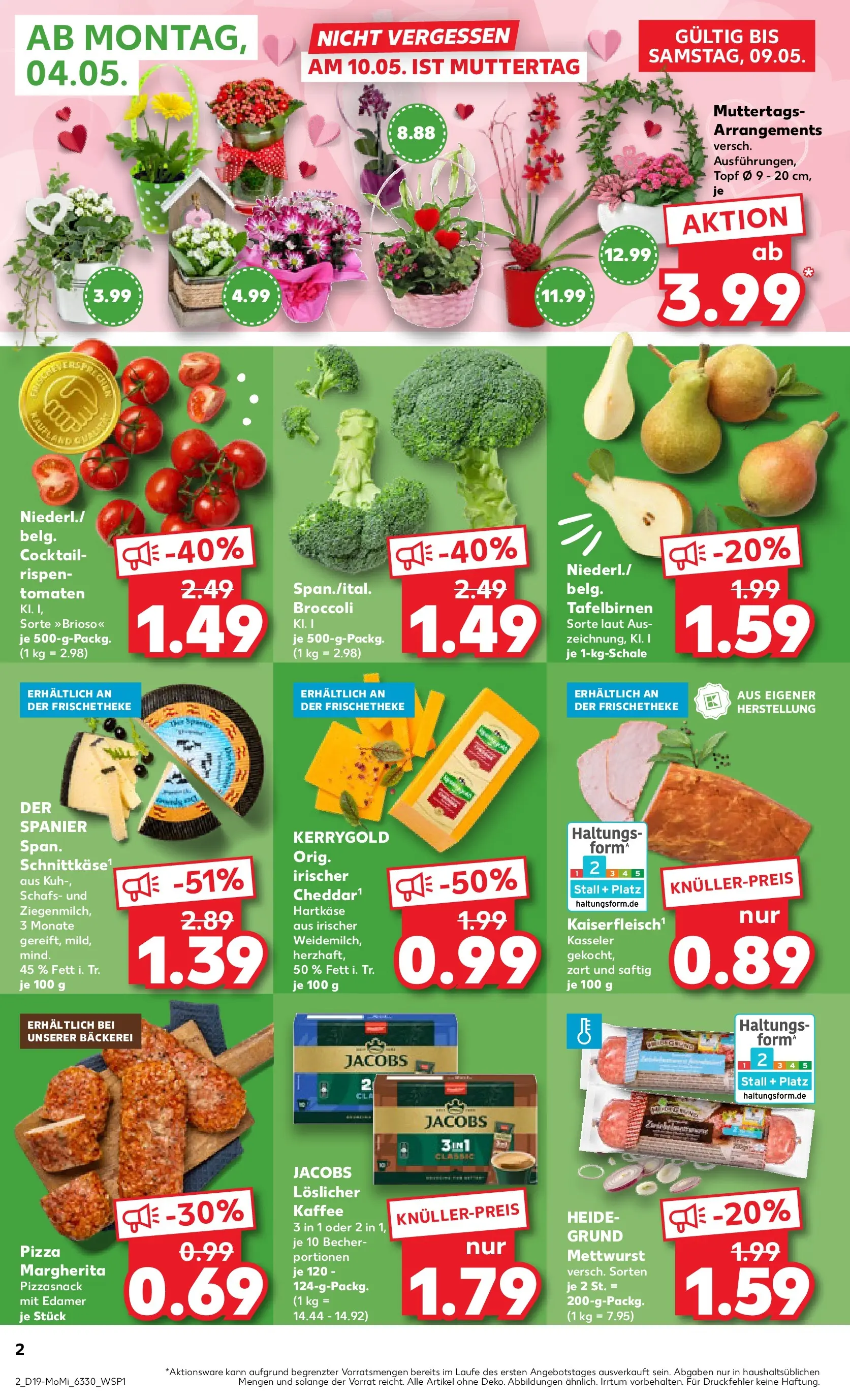 Prospekt Kaufland ab 04.05.2026 » Angebote Online zum Blättern | Seite: 2 | Produkte: Bäckerei, Tomaten, Edamer, Pizza