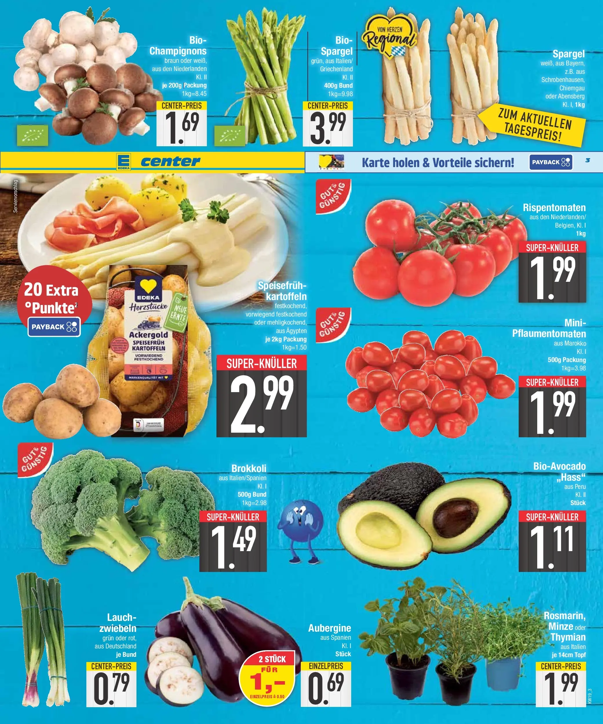 E center Prospekt Krumbach	 (ab 03.05.2026) zum Blättern | Seite: 3 | Produkte: Kartoffeln, Zwiebeln, Brokkoli, Aubergine