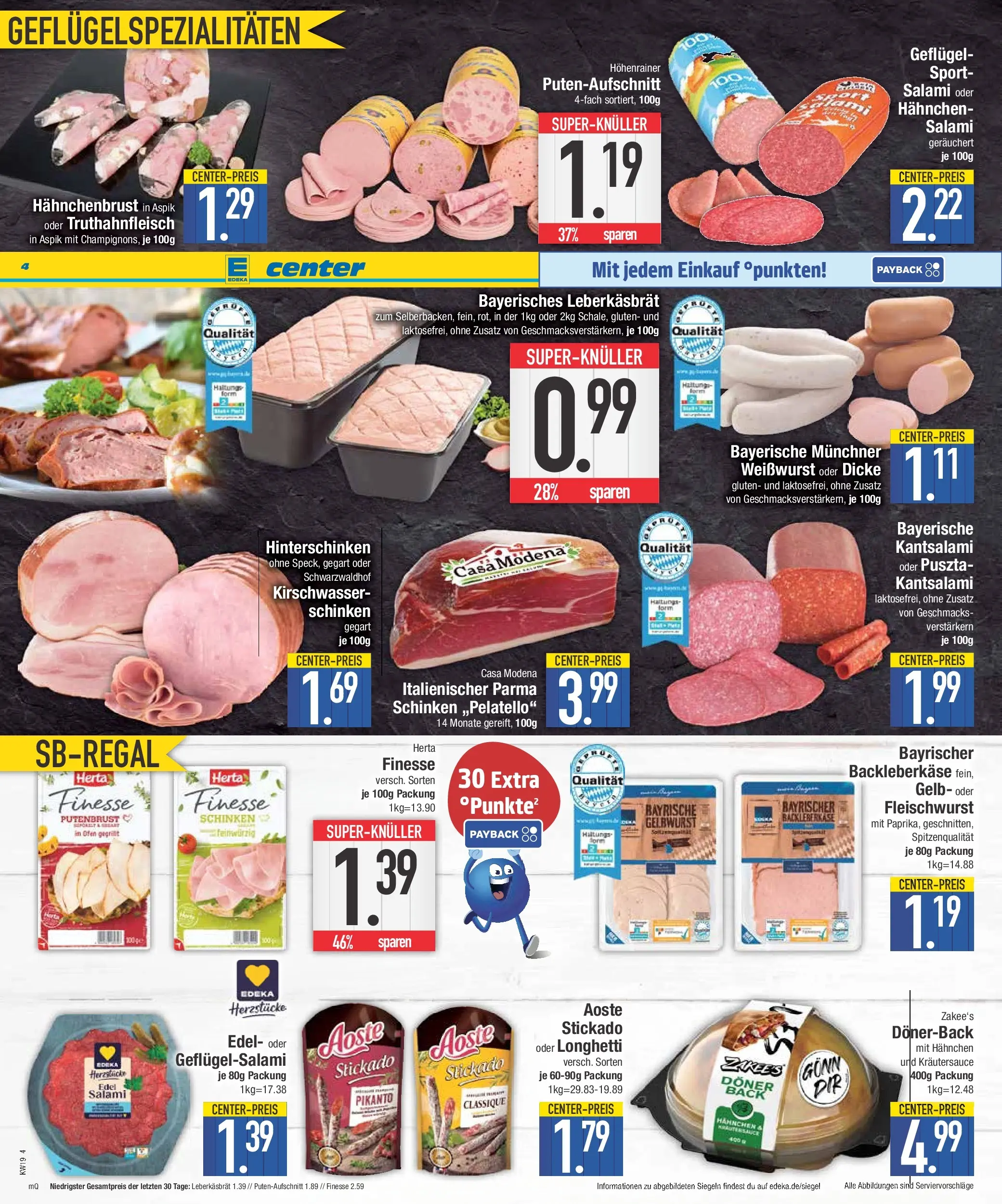 E center Prospekt Krumbach	 (ab 03.05.2026) zum Blättern | Seite: 4 | Produkte: Ofen, Hahnchen, Weißwurst, Salami