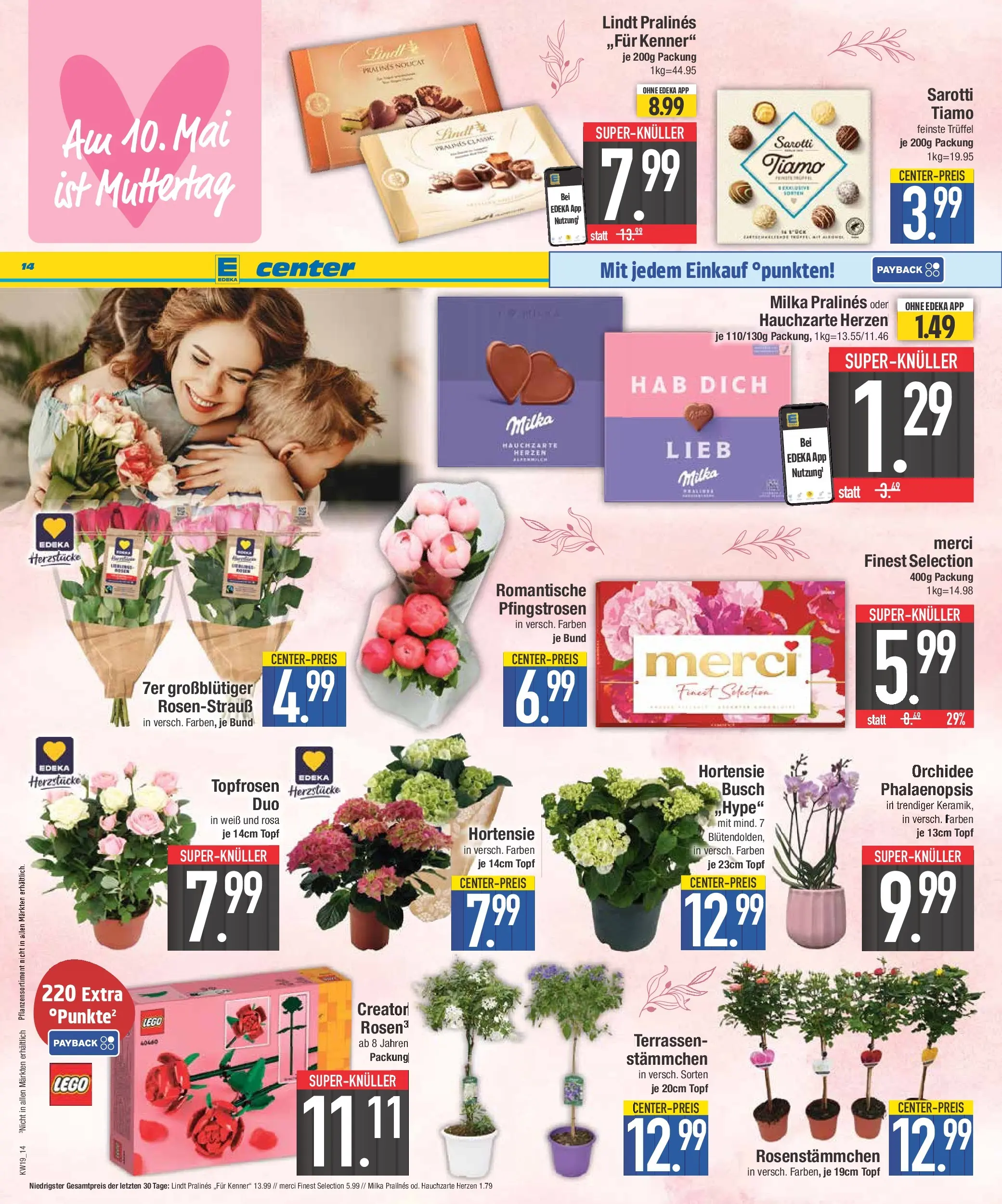 E center Prospekt Krumbach	 (ab 03.05.2026) zum Blättern | Seite: 14 | Produkte: Hortensie, Merci, Orchidee, Milka