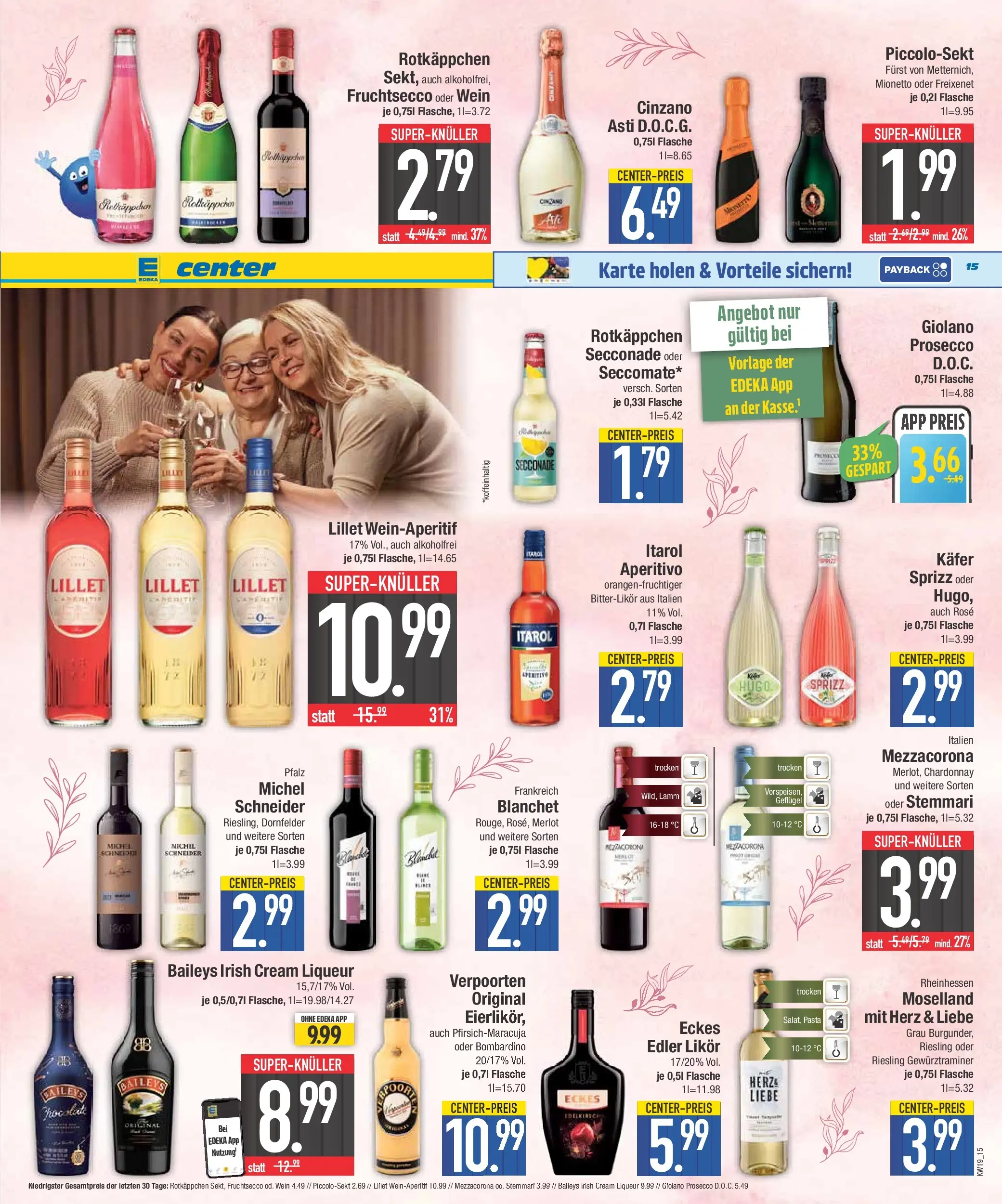 E center Prospekt Krumbach	 (ab 03.05.2026) zum Blättern | Seite: 15 | Produkte: Freixenet, Prosecco, Baileys, Rotkäppchen
