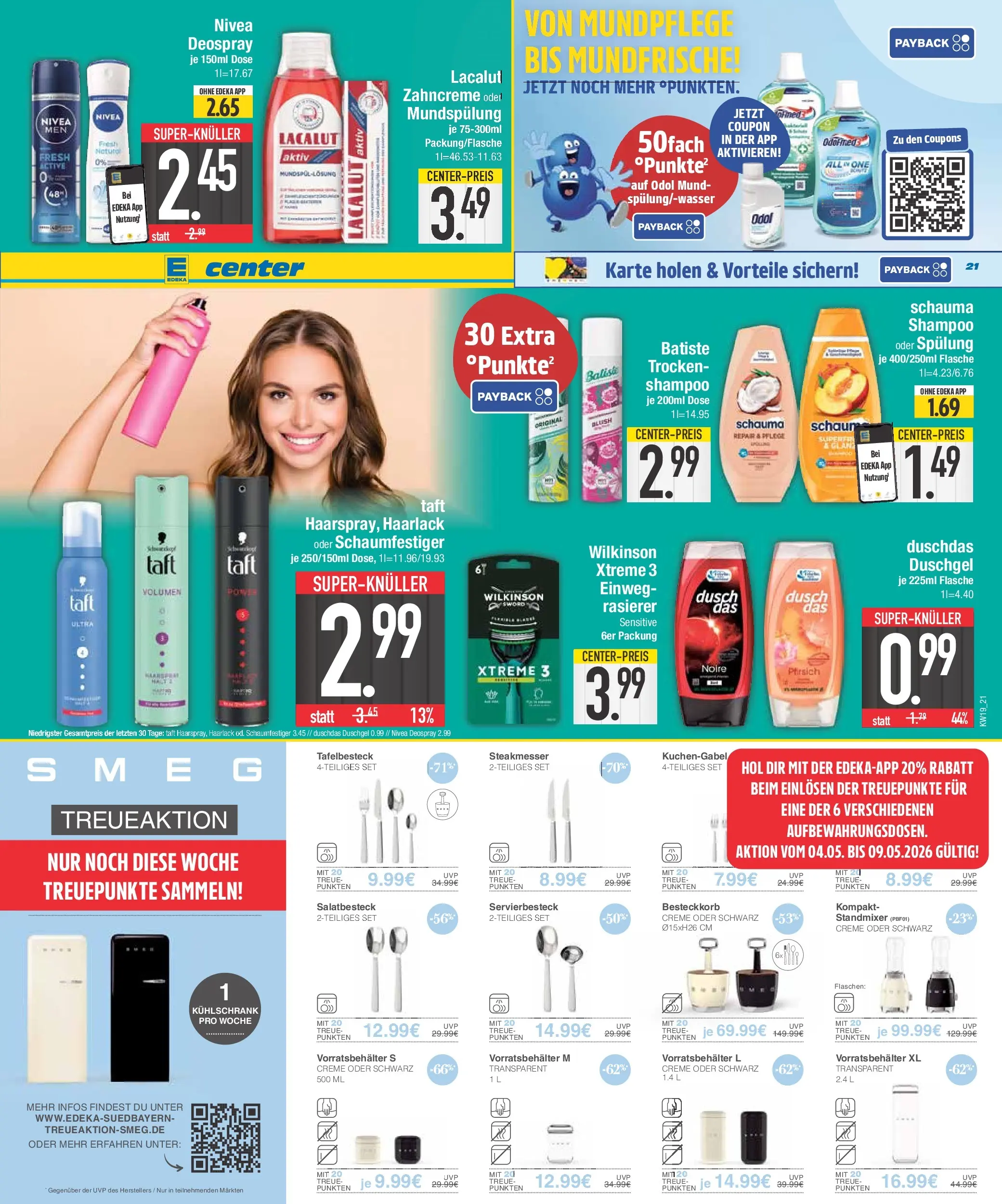 E center Prospekt Krumbach	 (ab 03.05.2026) zum Blättern | Seite: 21 | Produkte: Shampoo, Spülung, Duschgel, Pfirsich