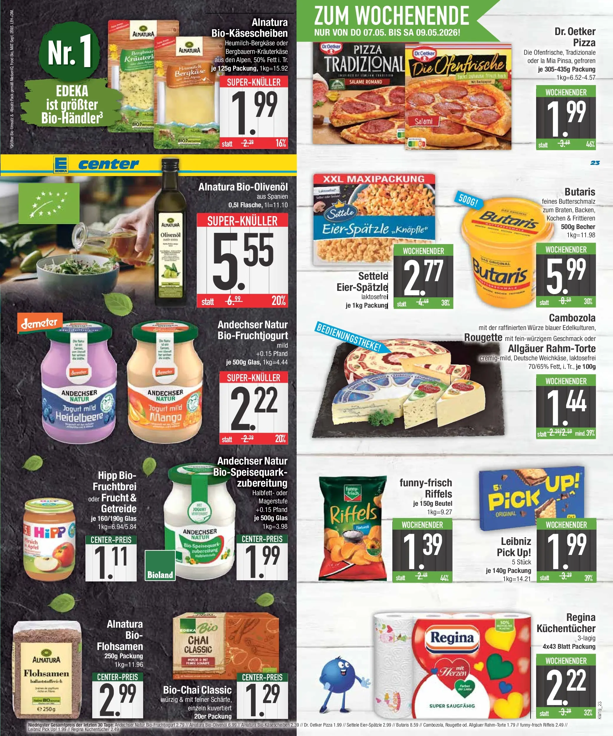 E center Prospekt Krumbach	 (ab 03.05.2026) zum Blättern | Seite: 23 | Produkte: Mango, Pfirsich, Pizza, Getreide