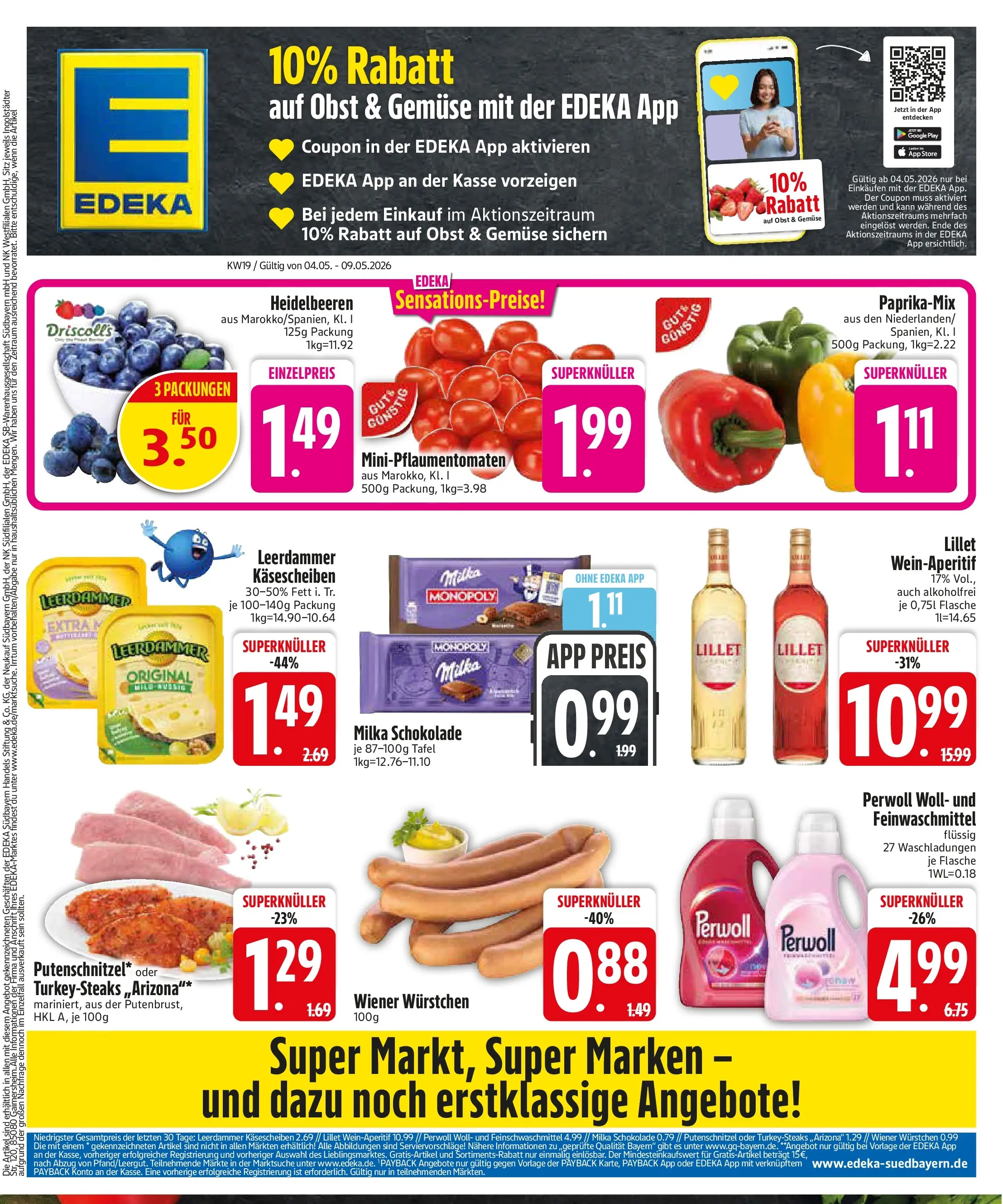 Edeka prospekt Starnberg	 (ab 03.05.2026) » Angebote Online | Seite: 3 | Produkte: Schokolade, Milka schokolade, Milka, Heidelbeeren