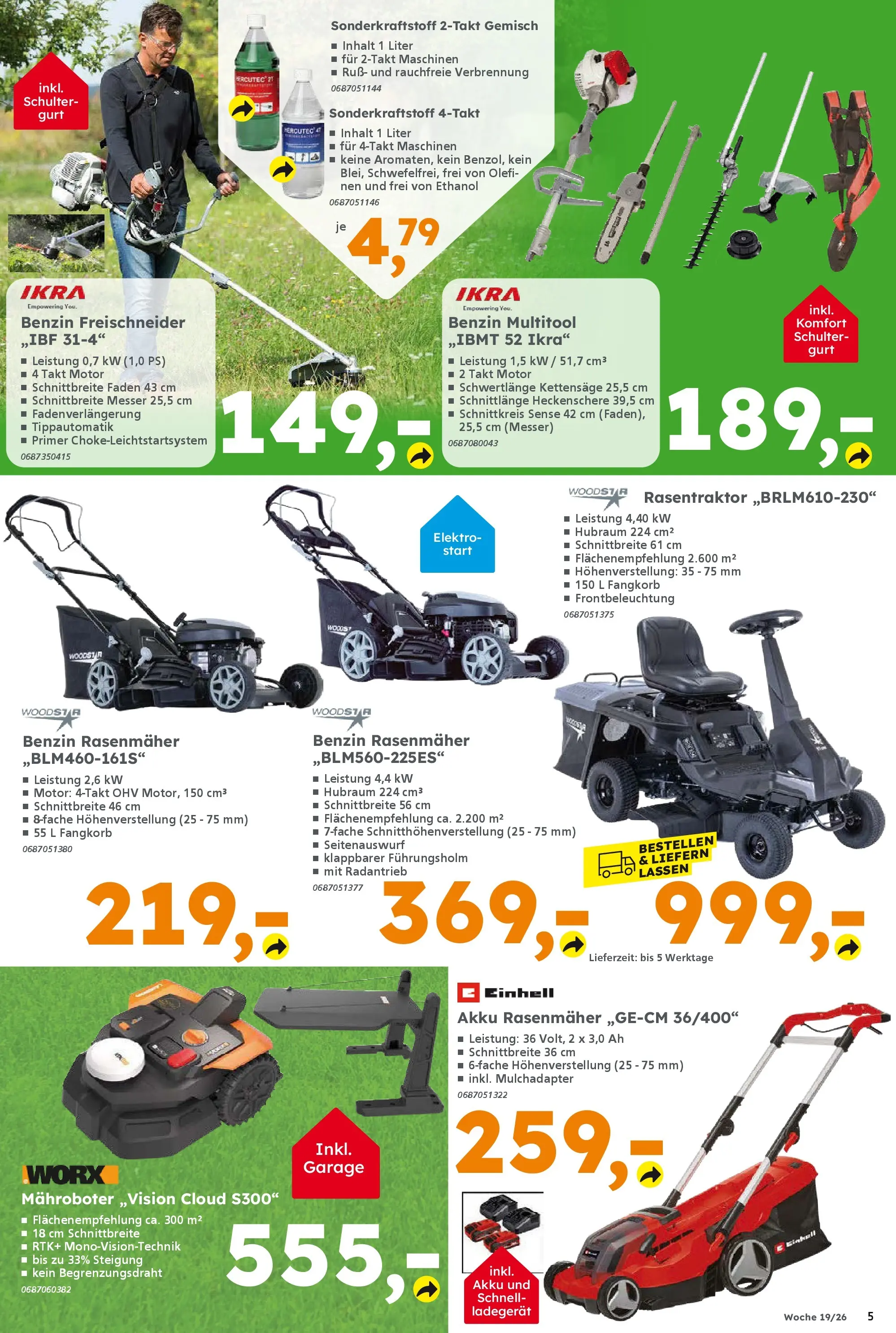 Globus Baumarkt Prospekt Forchheim	 (ab 03.05.2026) zum Blättern | Seite: 5 | Produkte: Rasenmäher, Primer, Ladegerät