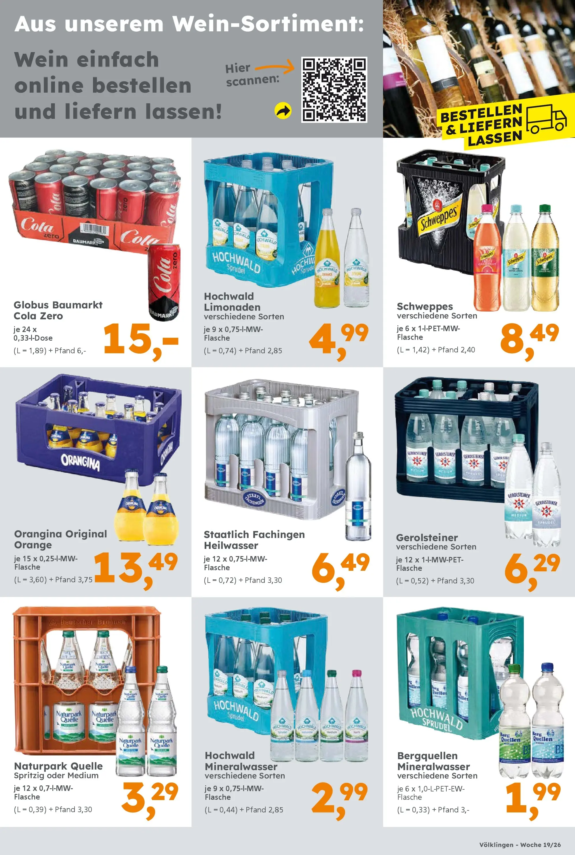 Globus Baumarkt Prospekt Saarbrücken	 (ab 03.05.2026) zum Blättern | Seite: 17 | Produkte: Cola, Schweppes, Mineralwasser, Gerolsteiner
