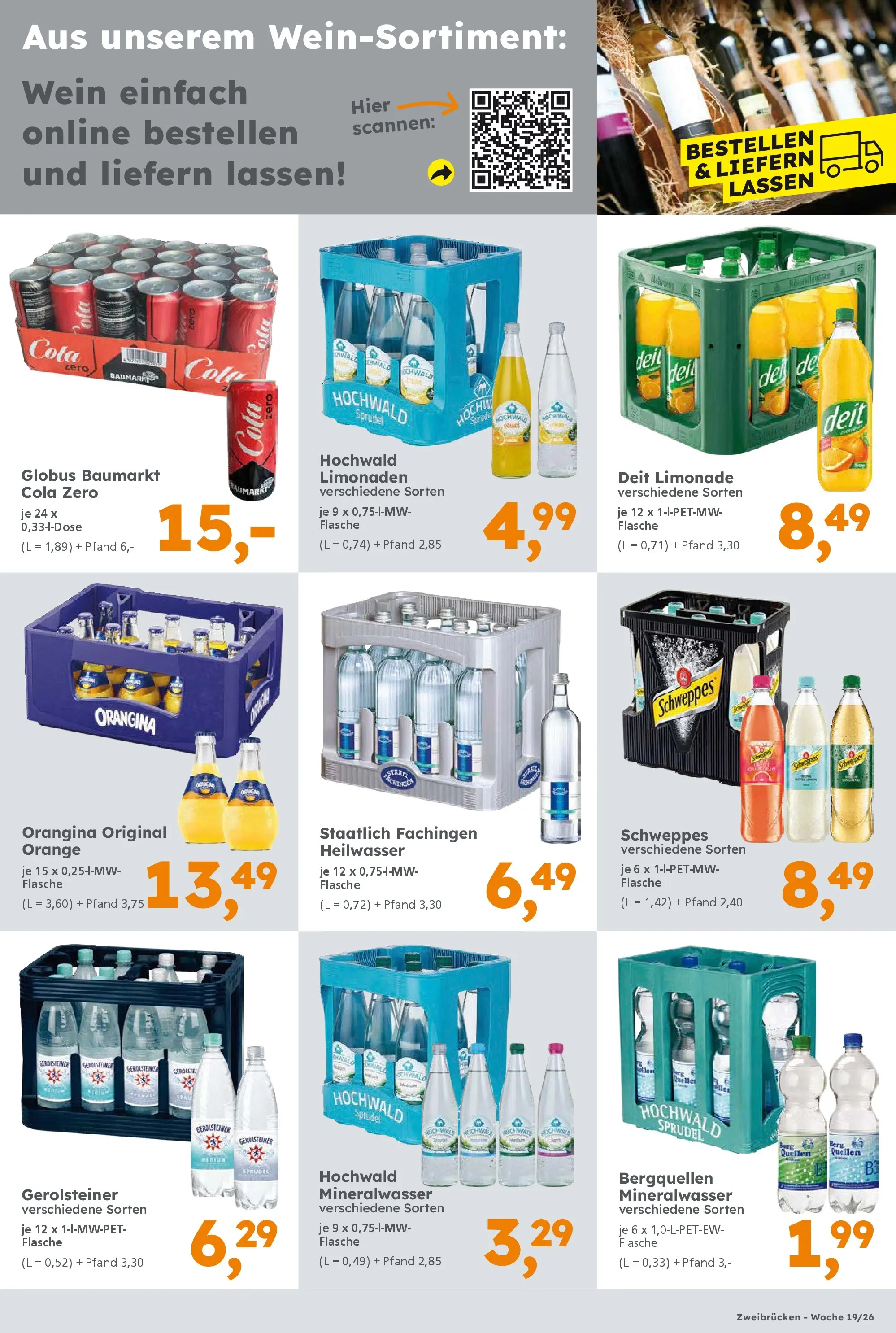 Globus Baumarkt Prospekt Zweibrücken	 (ab 04.05.2026) zum Blättern | Seite: 17 | Produkte: Cola, Limonade, Wein, Gerolsteiner
