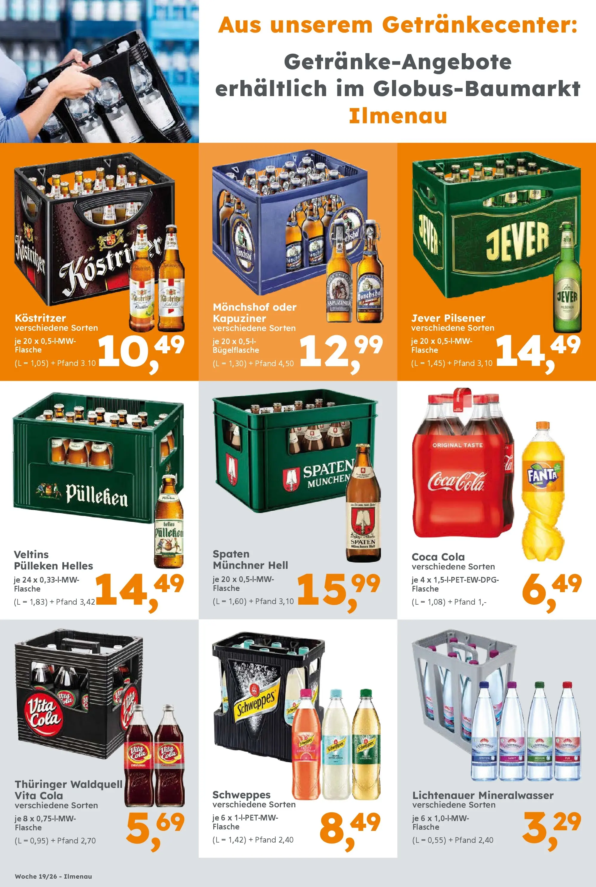 Globus Baumarkt Prospekt Ilmenau	 (ab 04.05.2026) zum Blättern | Seite: 16 | Produkte: Coca cola, Fanta, Kostritzer, Vita cola