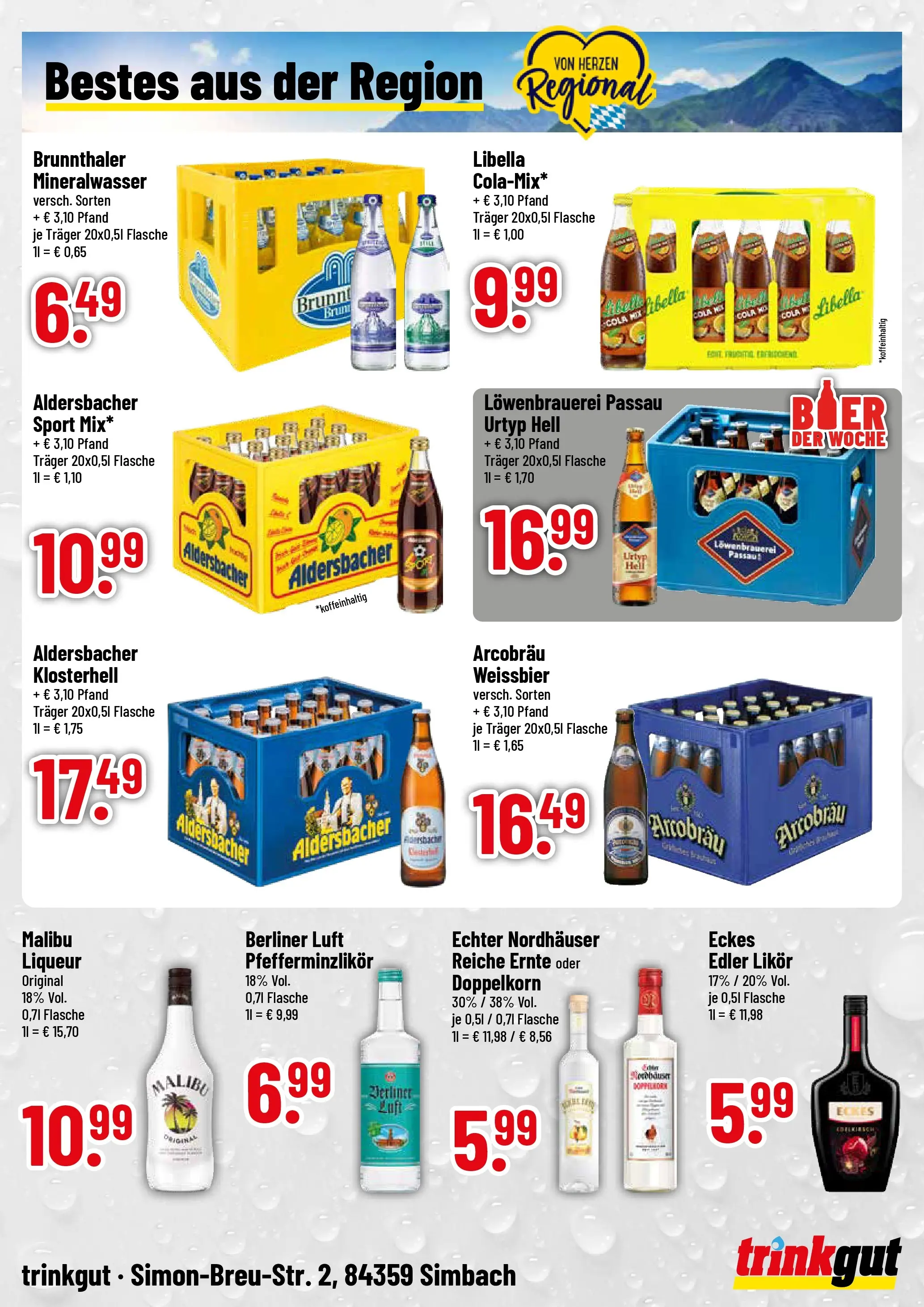 Trinkgut Prospekt Simbach/Inn	 (ab 04.05.2026) » Angebote online | Seite: 4 | Produkte: Berliner, Cola, Likör, Mineralwasser
