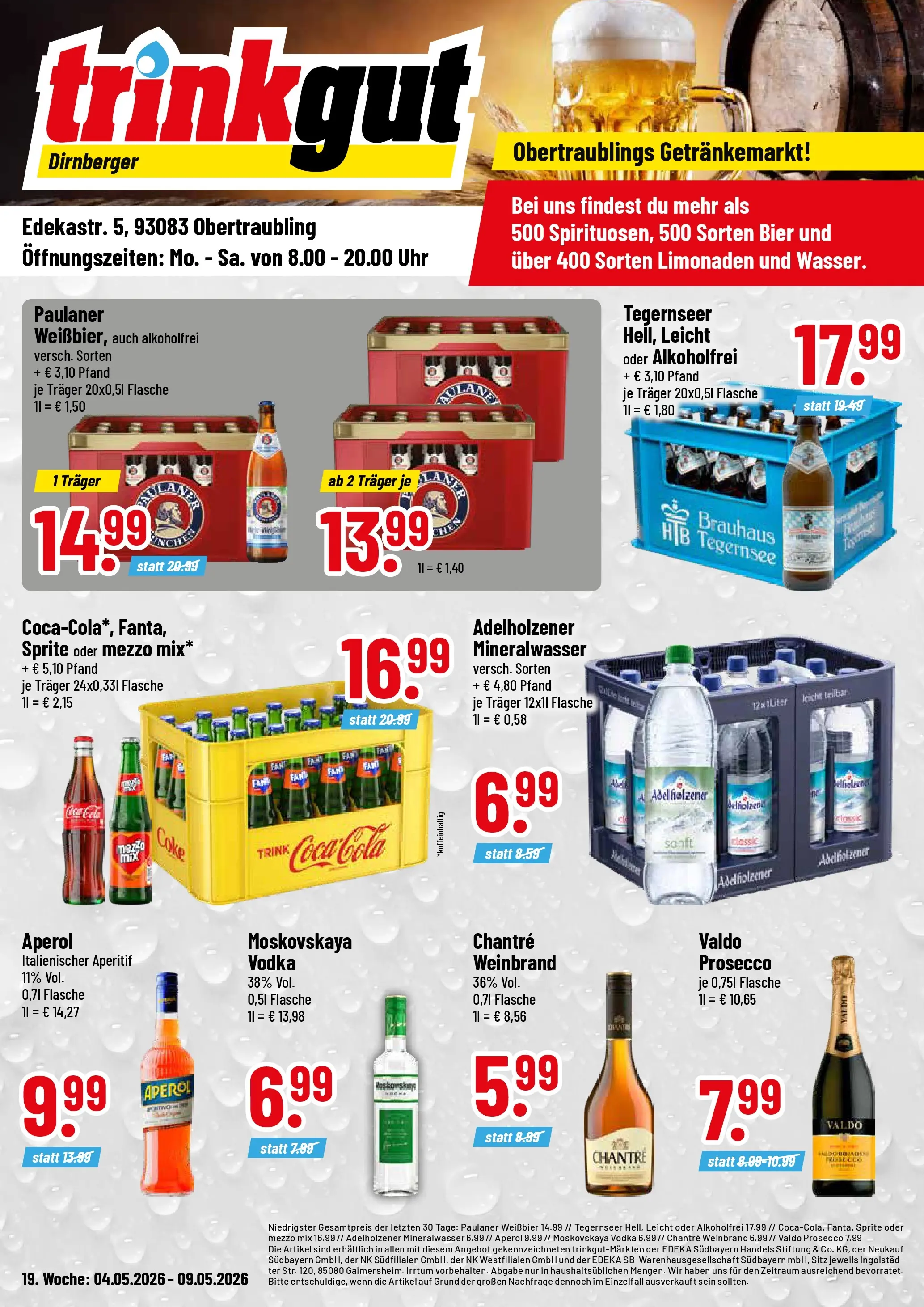 Trinkgut Prospekt Obertraubling	 (ab 03.05.2026) » Angebote online | Seite: 1 | Produkte: Coca cola, Sprite, Aperol, Vodka