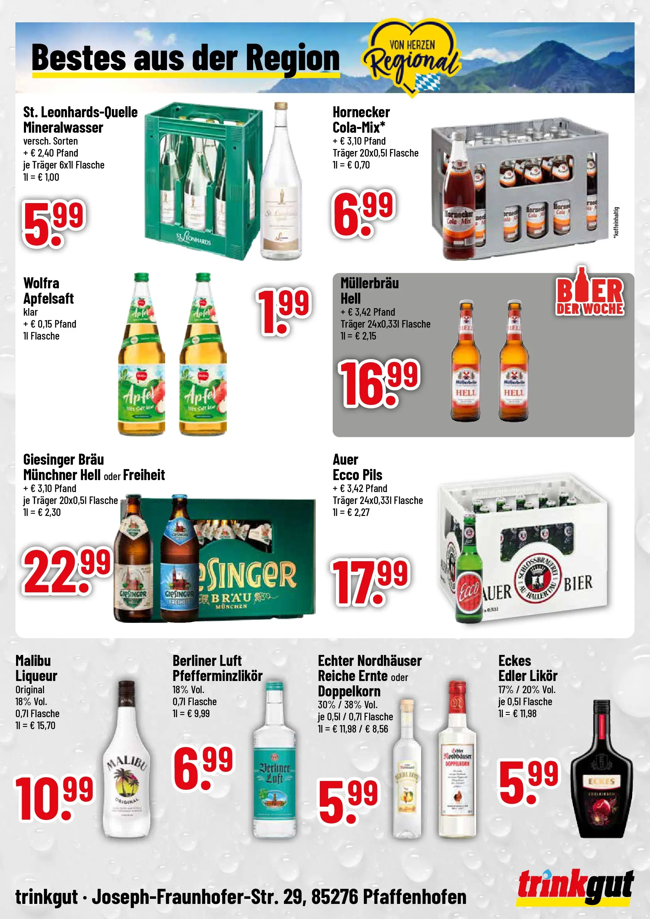 Trinkgut Prospekt Pfaffenhofen/Ilm	 (ab 04.05.2026) » Angebote online | Seite: 4 | Produkte: Berliner, Likör, Apfelsaft, Mineralwasser