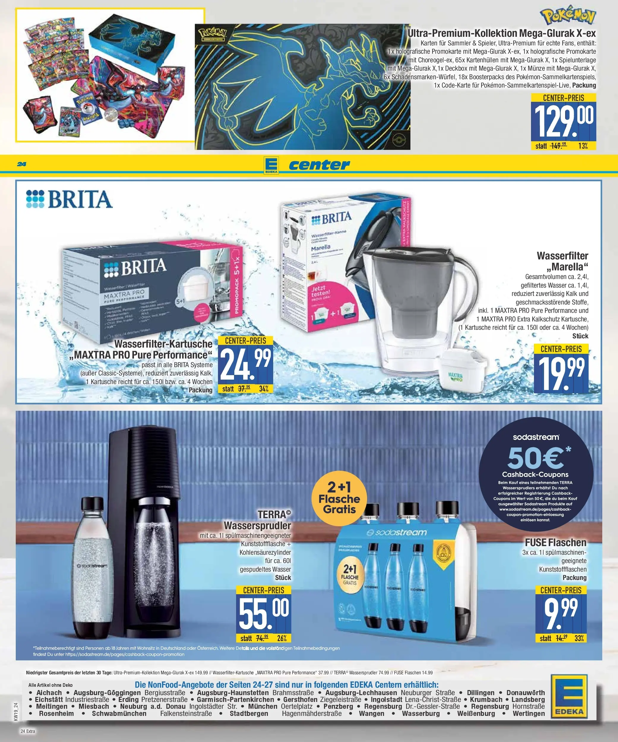 E center Prospekt Krumbach	 (ab 03.05.2026) zum Blättern | Seite: 24 | Produkte: Wasser, Sodastream