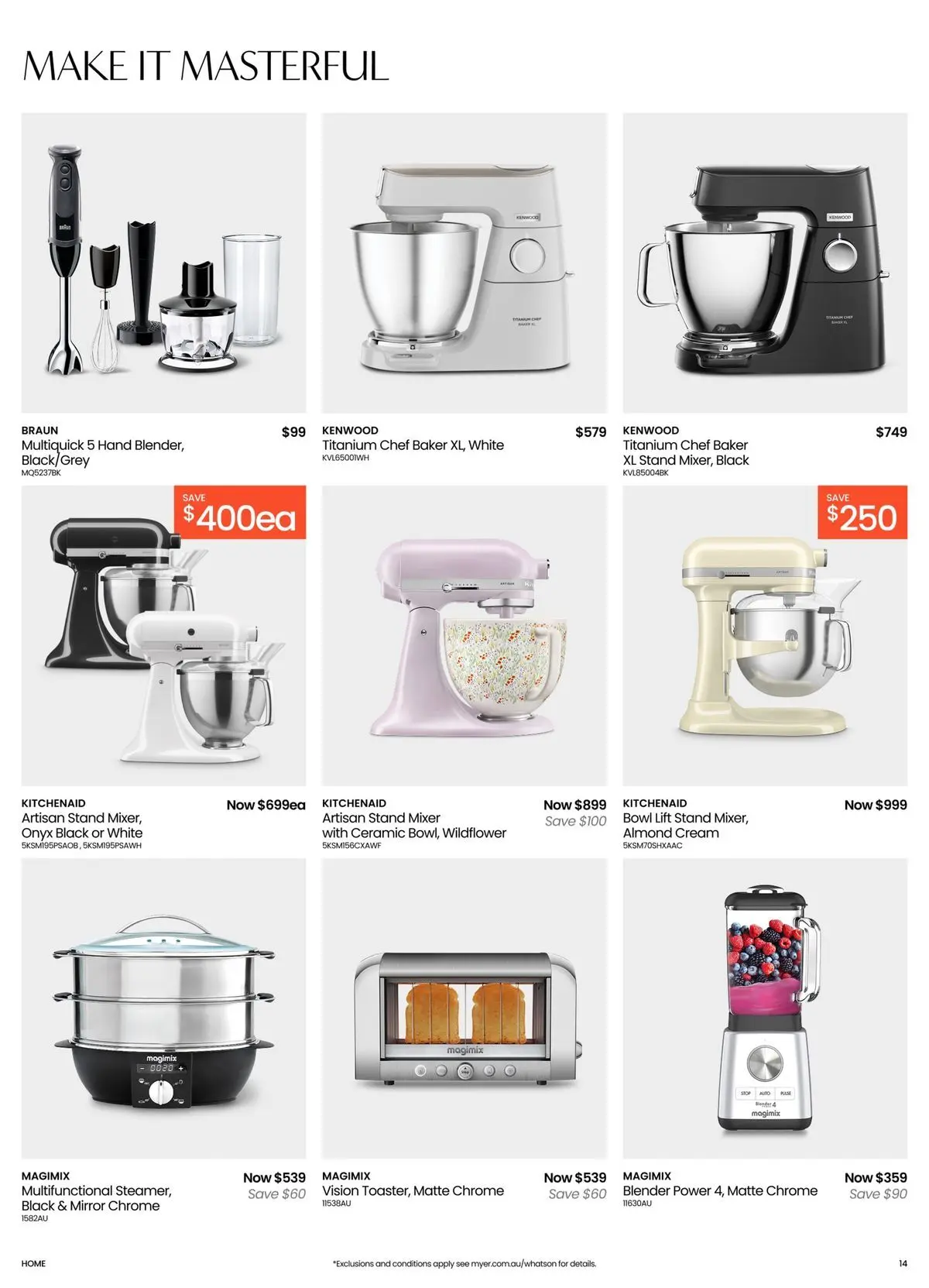 Deals - Kitchen & Dining Essentials - 04/05/2026 > weekly / monthly specials | Page: 14 | Products: Mirror, Cream, Blender, Mixer