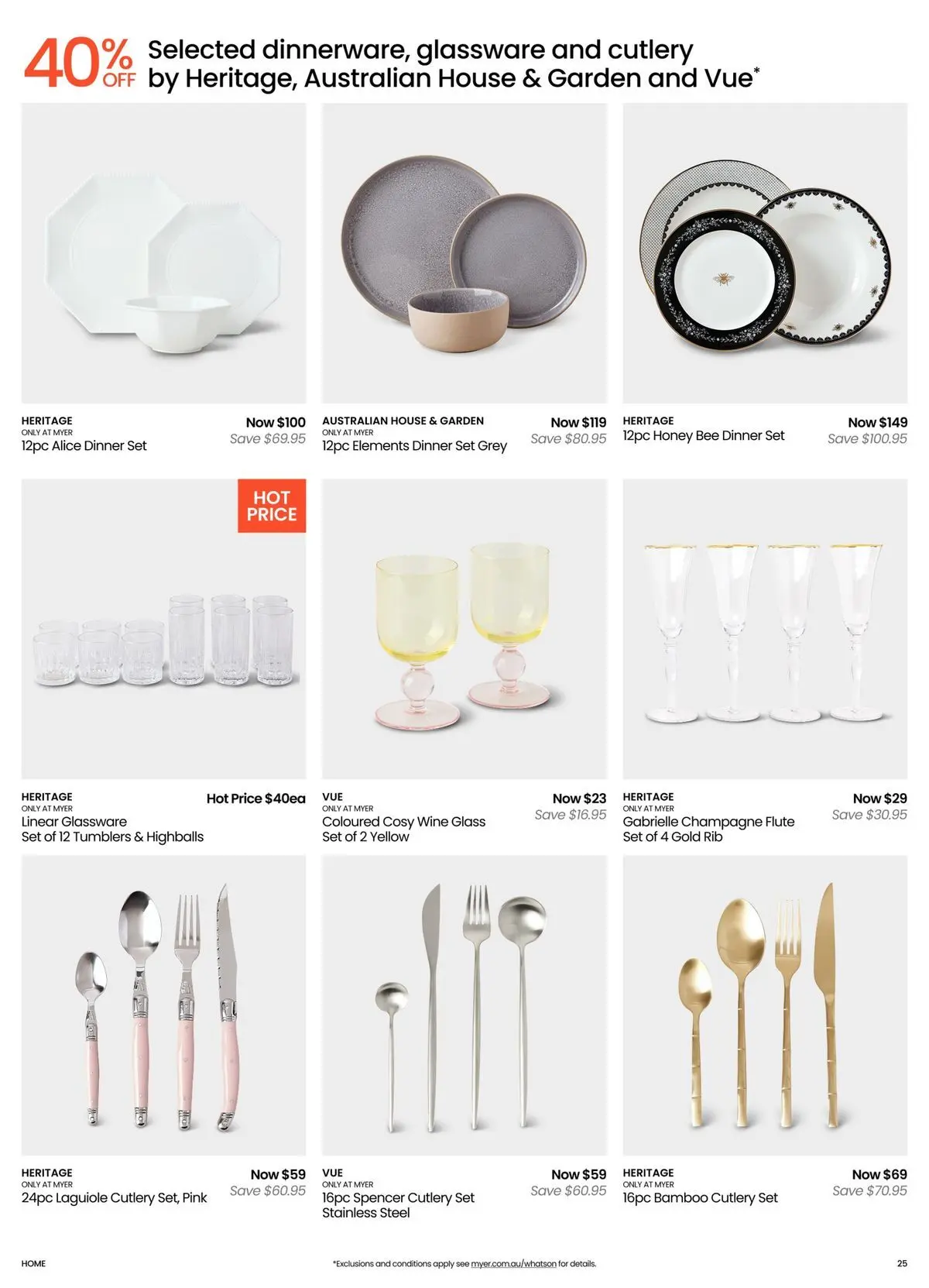 Deals - Kitchen & Dining Essentials - 04/05/2026 > weekly / monthly specials | Page: 25 | Products: Cutlery, Glassware, Wine, Honey