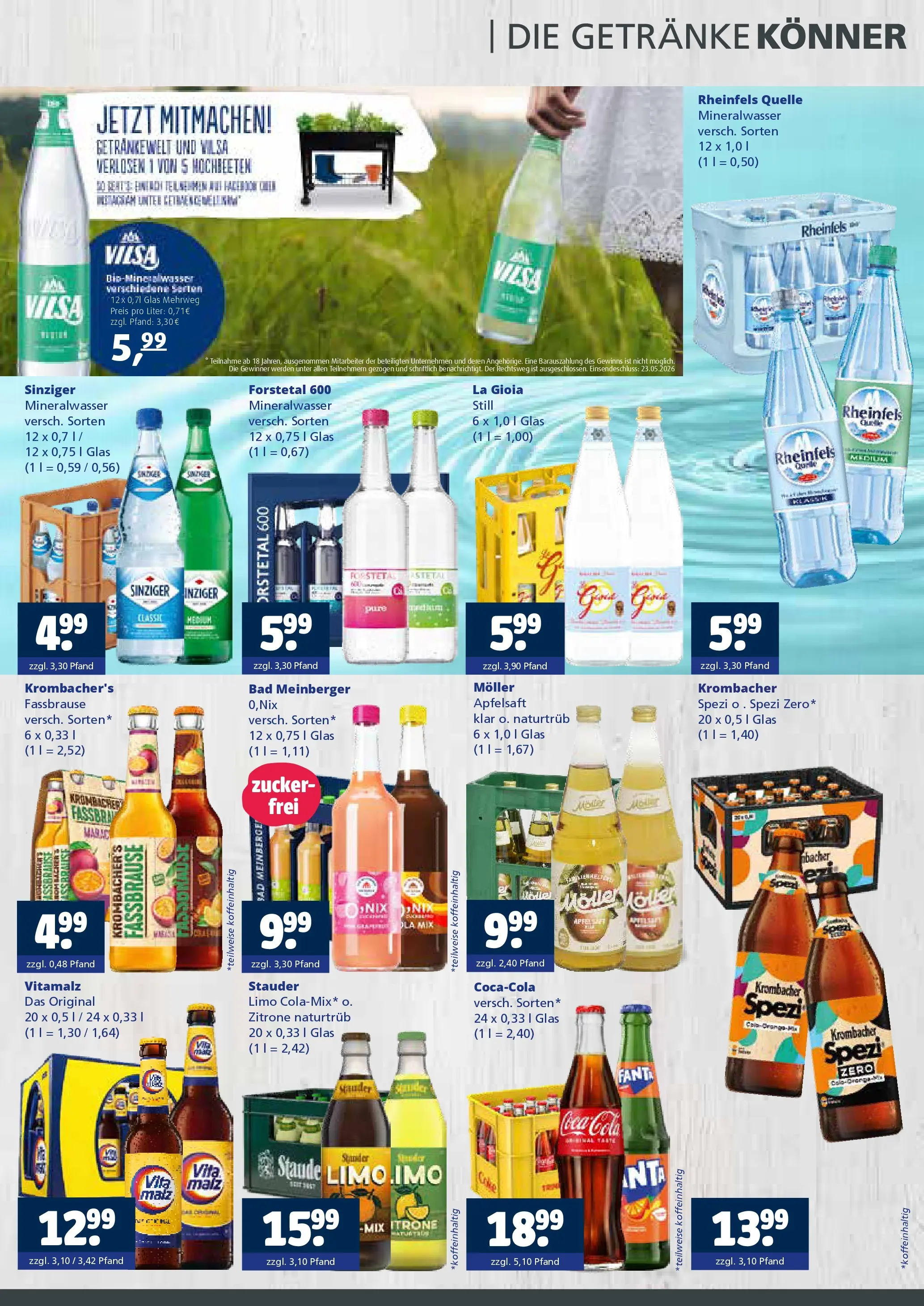 Angebote - Getränkewelt HSE: Getränkeangebote (ab 03.05.2026) zum Blättern | Seite: 3 | Produkte: Bad, Mineralwasser, Wasser, Zucker