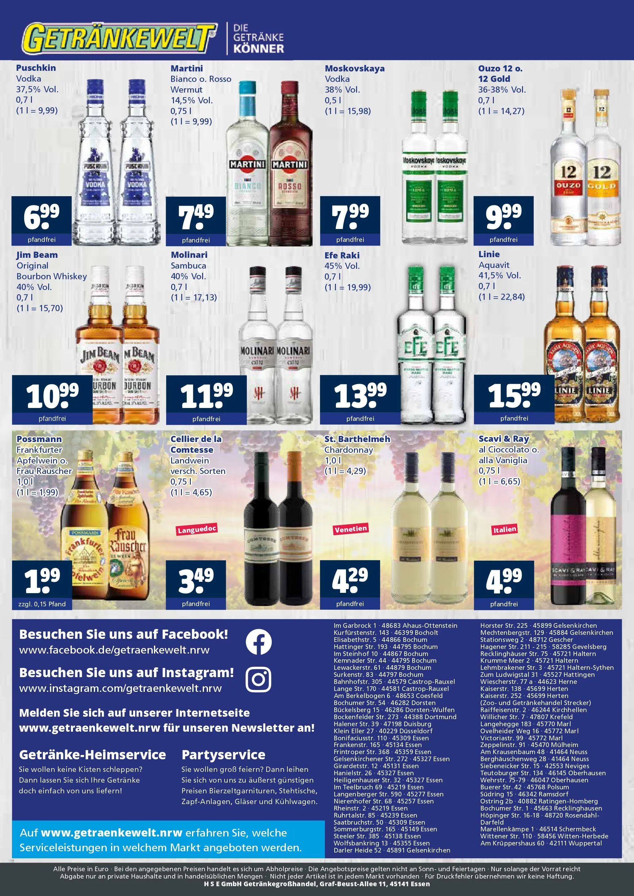 Angebote - Getränkewelt HSE: Getränkeangebote (ab 03.05.2026) zum Blättern | Seite: 4 | Produkte: Martini, Jim beam, Bourbon, Wodka