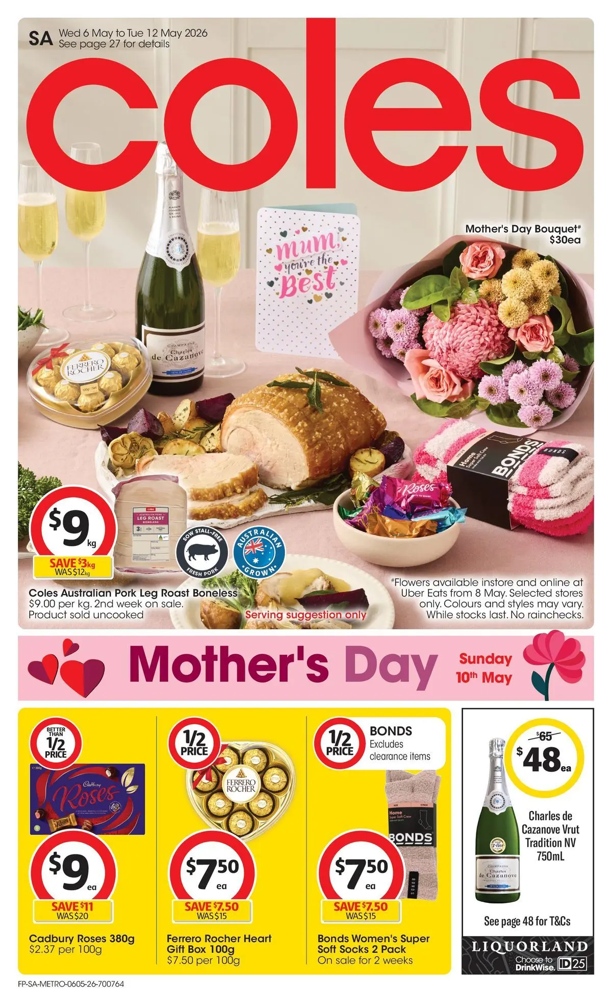﻿Coles catalogue valid from 05/05/2026 > Online Australia | Page: 1 | Products: Box, Pork, Socks
