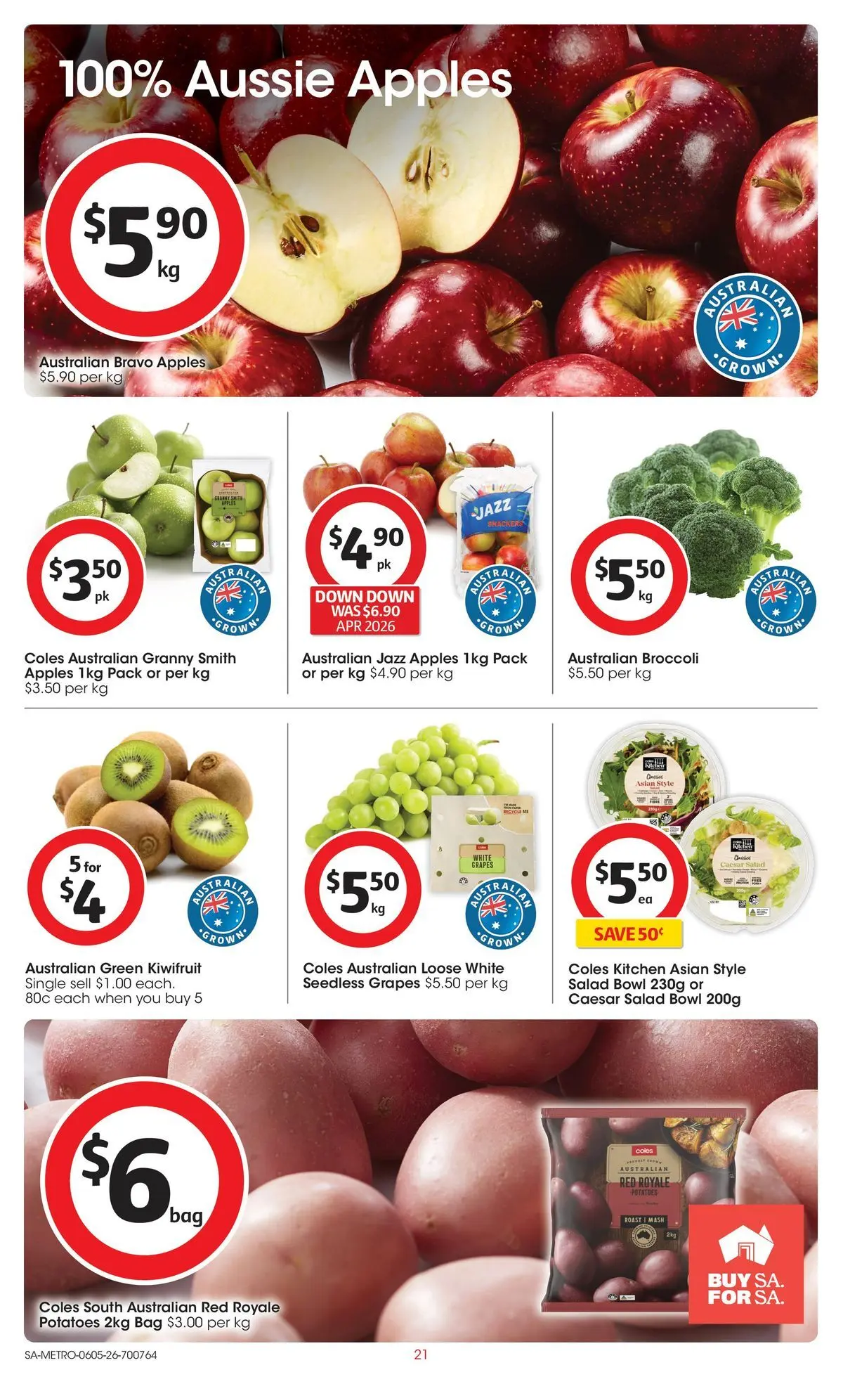 ﻿Coles catalogue valid from 05/05/2026 > Online Australia | Page: 21 | Products: Kiwifruit, Salad, Potatoes, Bag