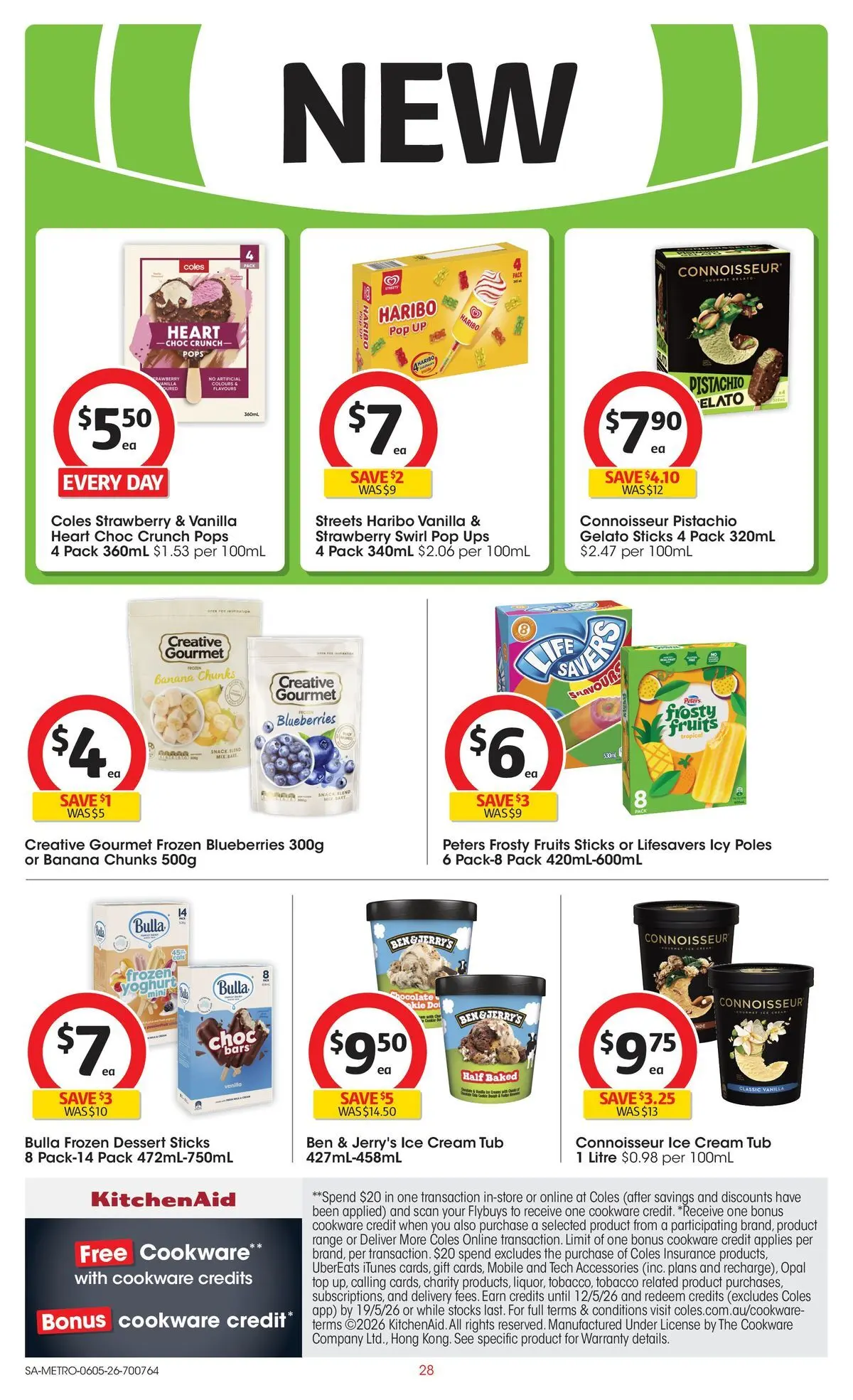 ﻿Coles catalogue valid from 05/05/2026 > Online Australia | Page: 28 | Products: Cookware, Cream, Ice cream, Fruits