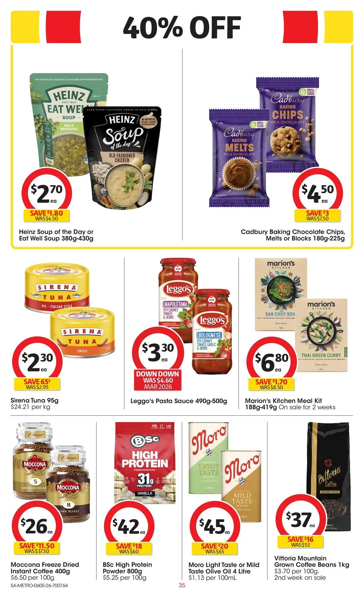 ﻿Coles catalogue valid from 05/05/2026 > Online Australia | Page: 35 | Products: Pasta, Garlic, Pea, Moccona
