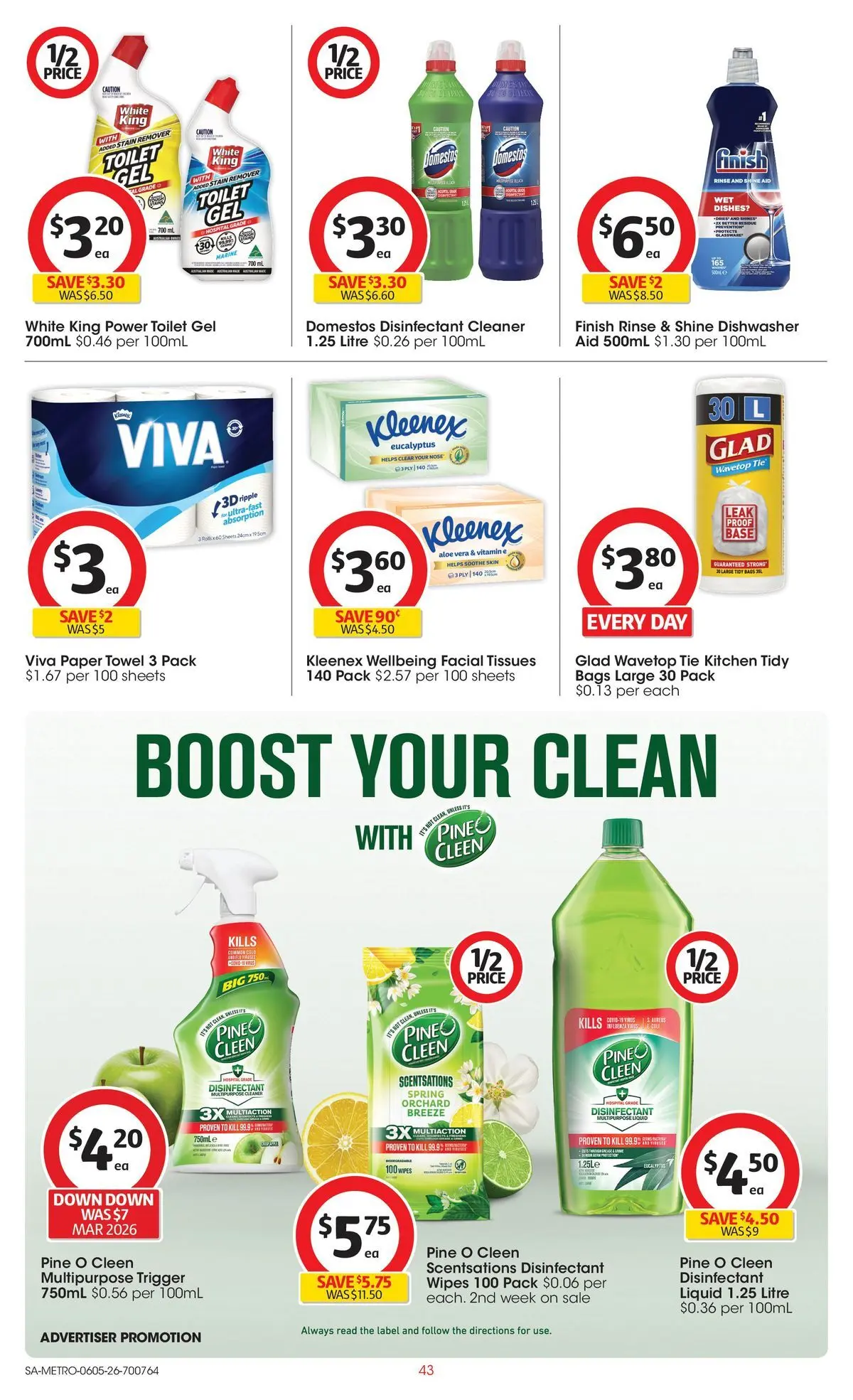 ﻿Coles catalogue valid from 05/05/2026 > Online Australia | Page: 43 | Products: Toilet, Cleaner, Glassware, Stain remover