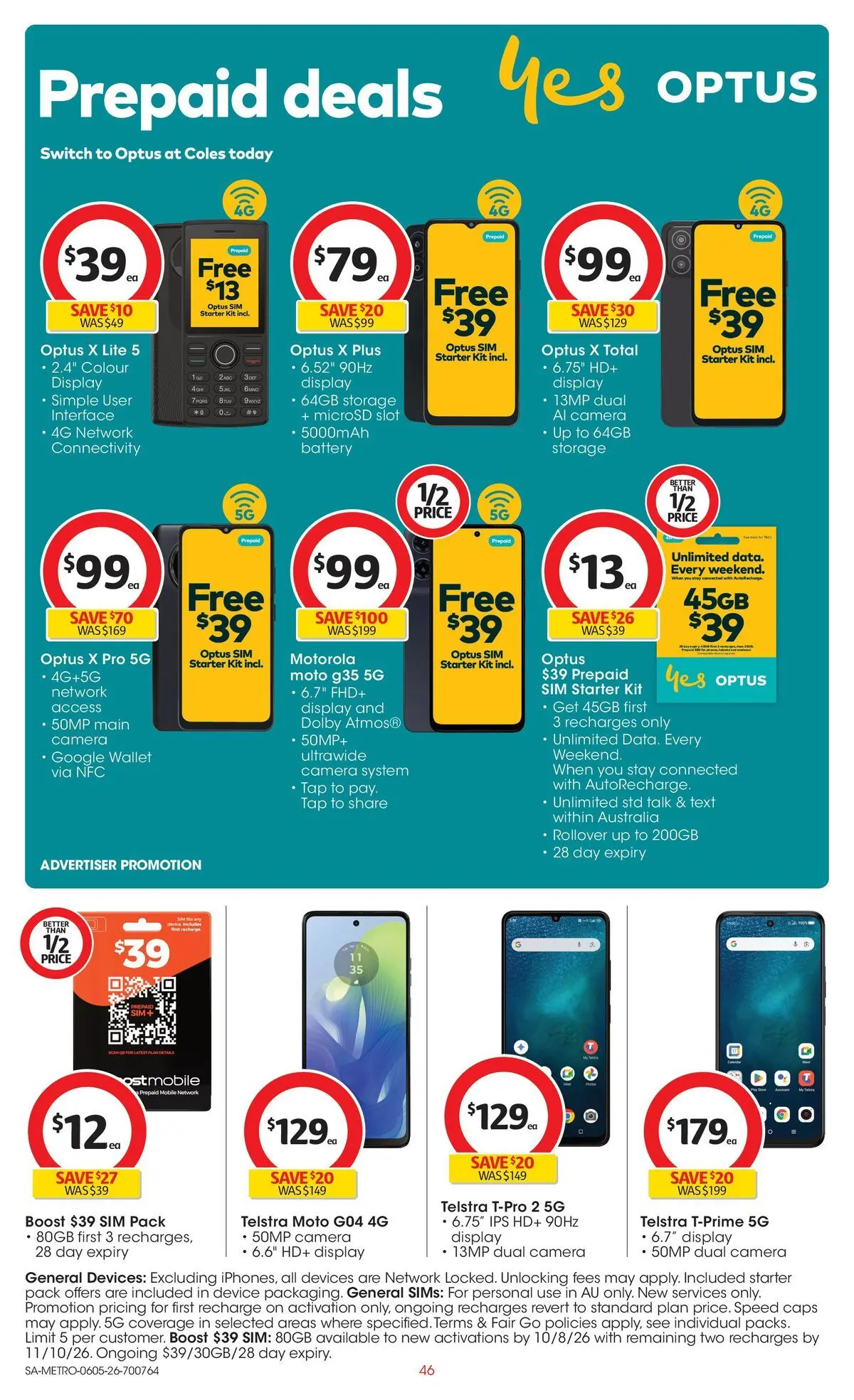 ﻿Coles catalogue valid from 05/05/2026 > Online Australia | Page: 46 | Products: Battery, Tap, Wallet, Mobile