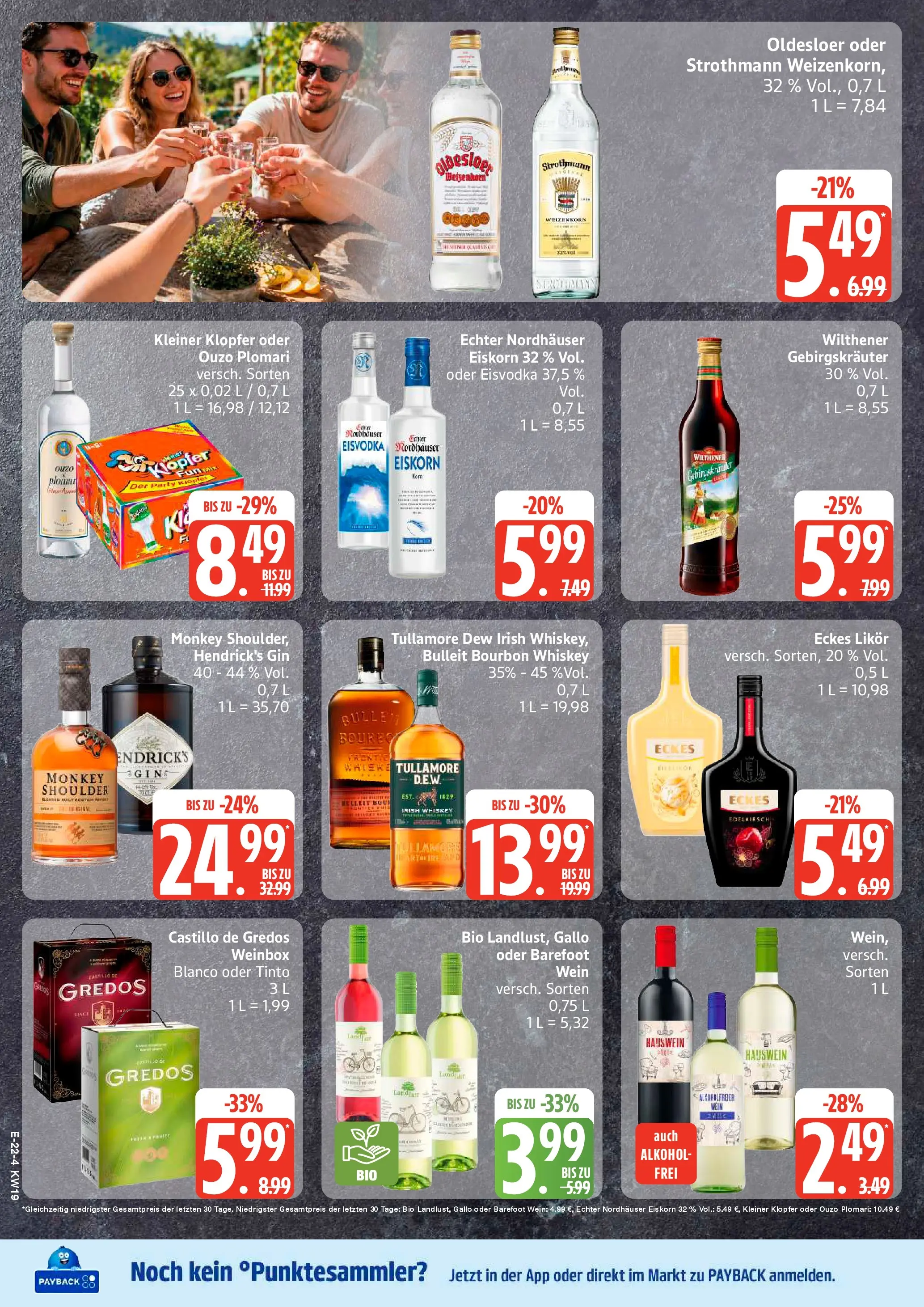Edeka prospekt Rostock	 (ab 04.05.2026) » Angebote Online | Seite: 25 | Produkte: Wilthener gebirgskrauter, Bourbon, Gin, Eis