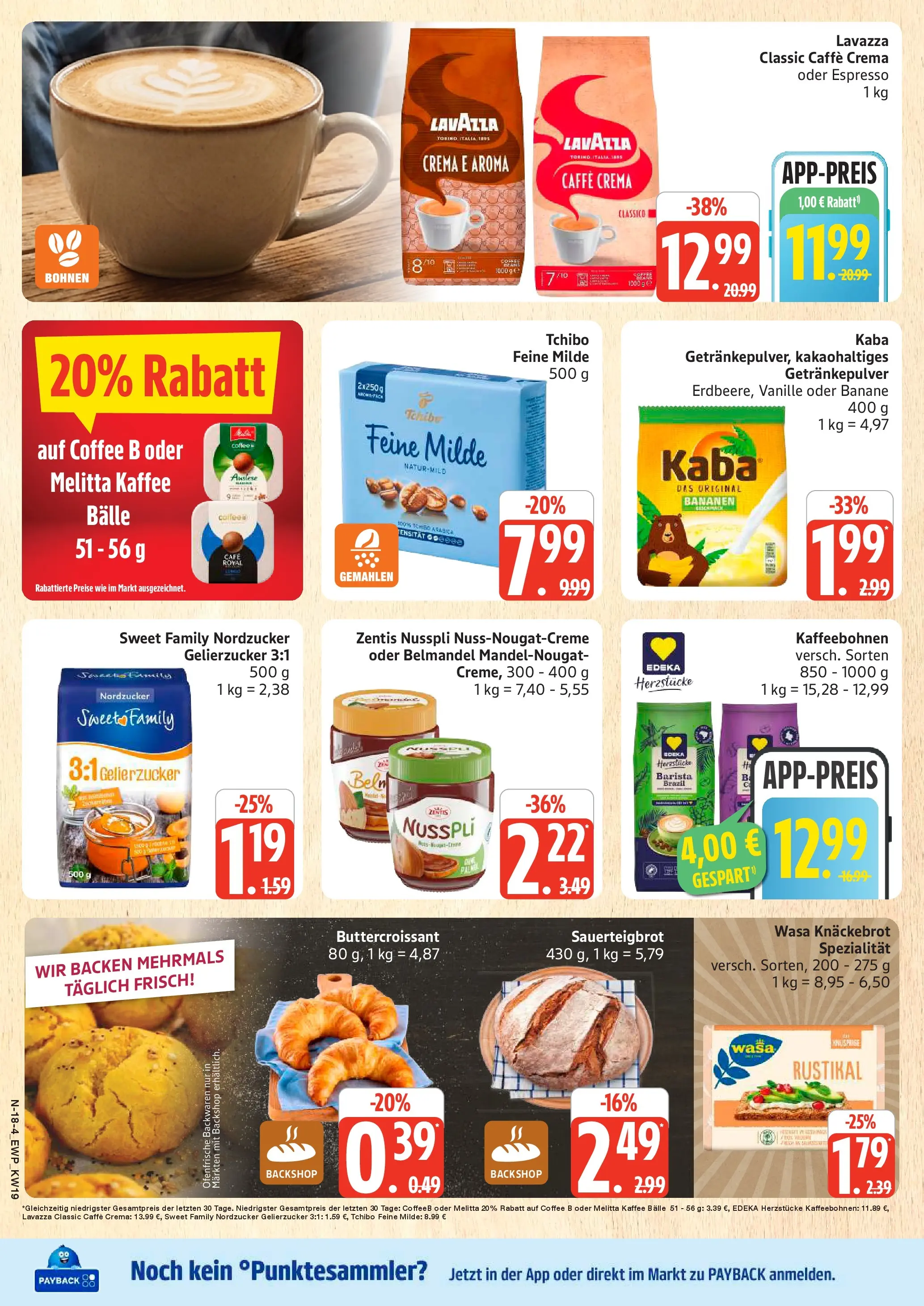 Edeka prospekt Rostock	 (ab 04.05.2026) » Angebote Online | Seite: 18 | Produkte: Gelierzucker, Kaffee, Bananen, Wasa knackebrot