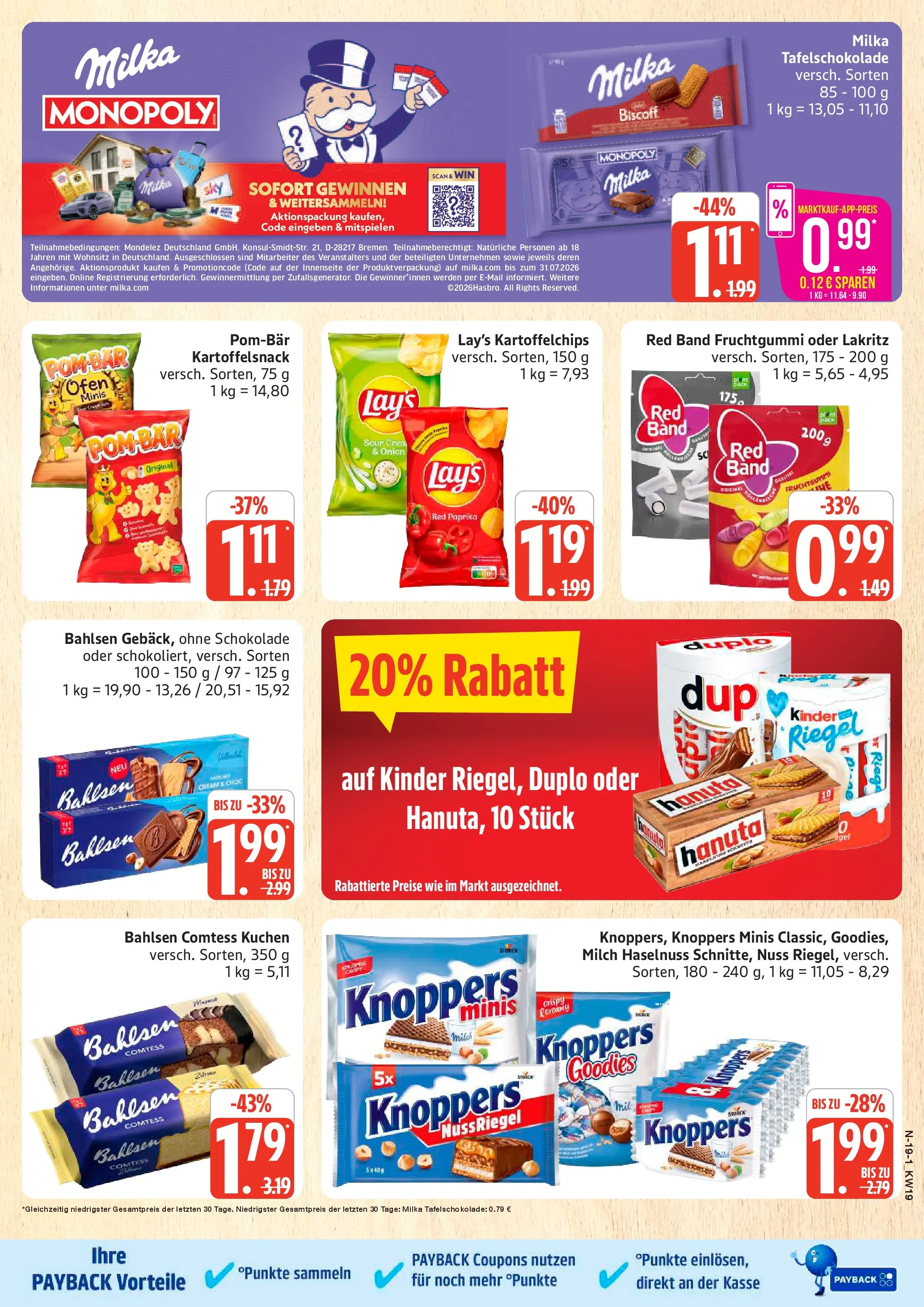 Edeka prospekt Cuxhaven	 (ab 03.05.2026) » Angebote Online | Seite: 19 | Produkte: Schokolade, POM-BÄR, Knoppers, Chips