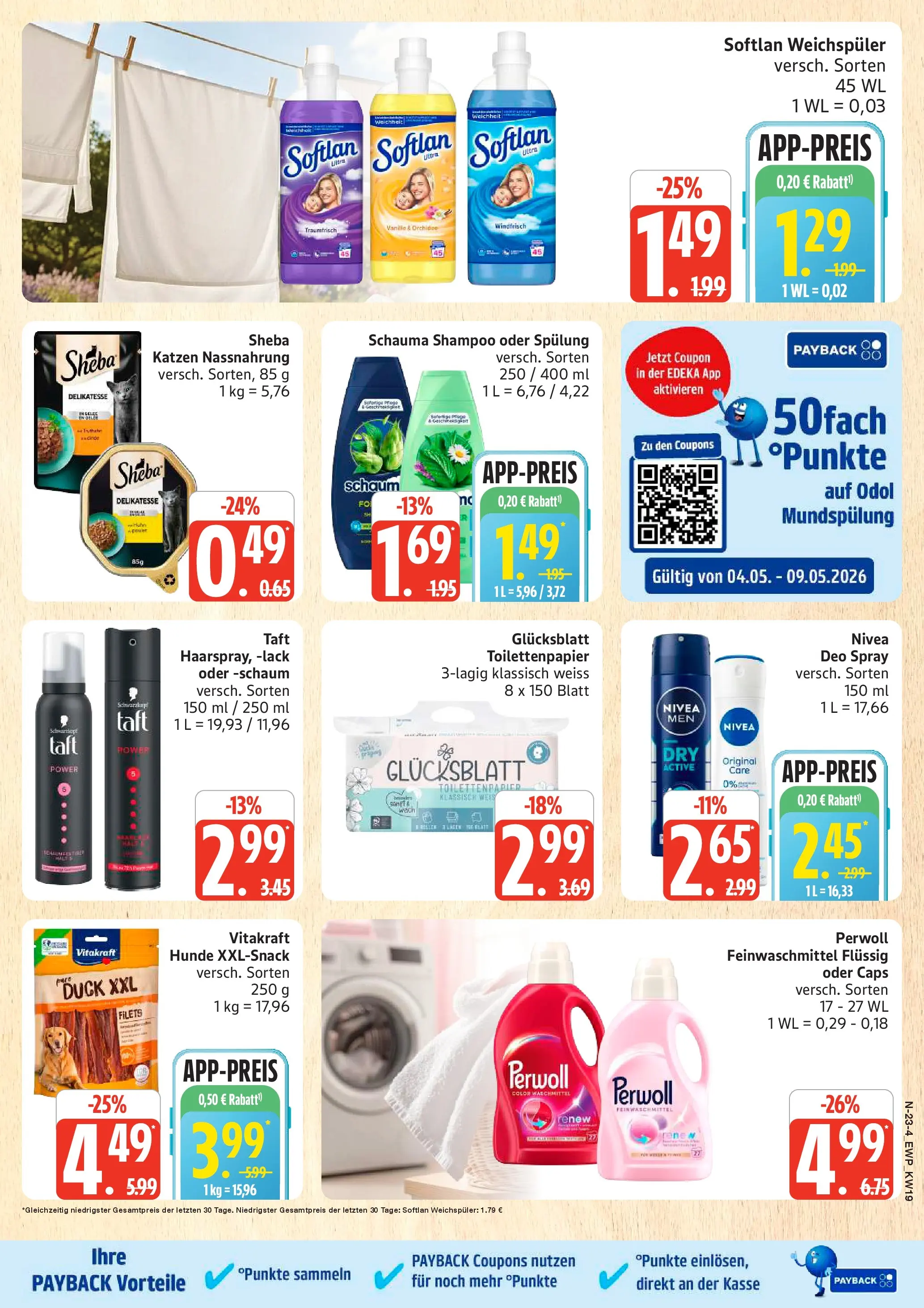 Edeka prospekt Rostock	 (ab 04.05.2026) » Angebote Online | Seite: 23 | Produkte: Sheba, Perwoll, Spülung, Deodorant