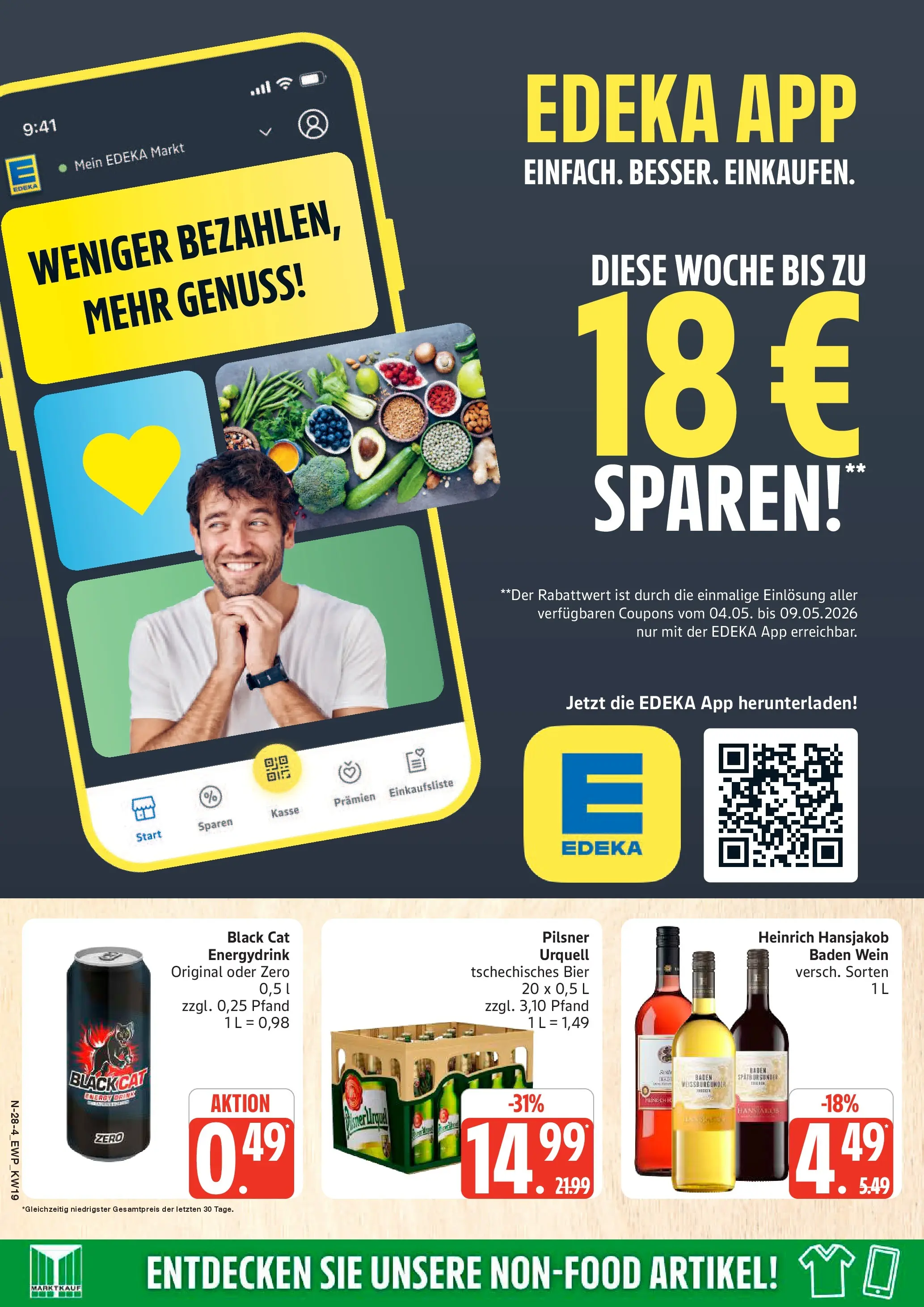 Edeka prospekt Rostock	 (ab 04.05.2026) » Angebote Online | Seite: 28 | Produkte: Energy, Bier, Pilsner urquell, Wein