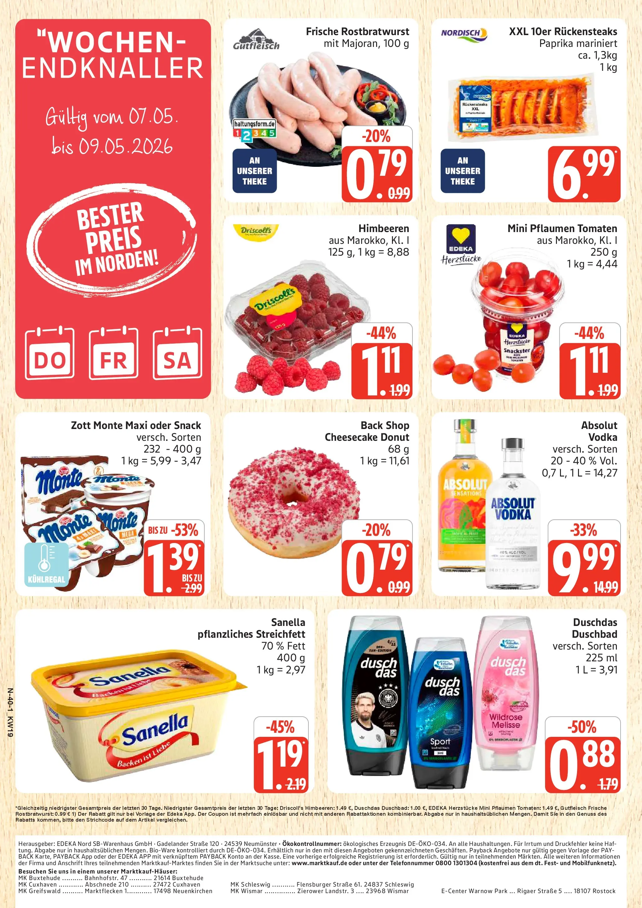 Edeka prospekt Cuxhaven	 (ab 03.05.2026) » Angebote Online | Seite: 40 | Produkte: Himbeeren, Tomaten, Pudding, Vodka