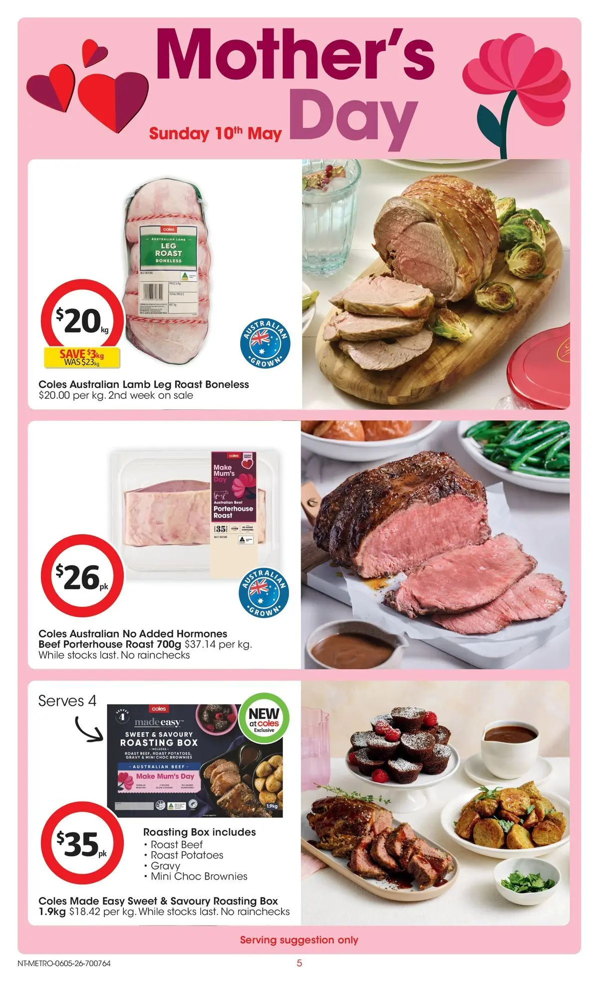 ﻿Coles catalogue valid from 05/05/2026 > Online Australia | Page: 5 | Products: Box, Lamb, Beef, Potatoes