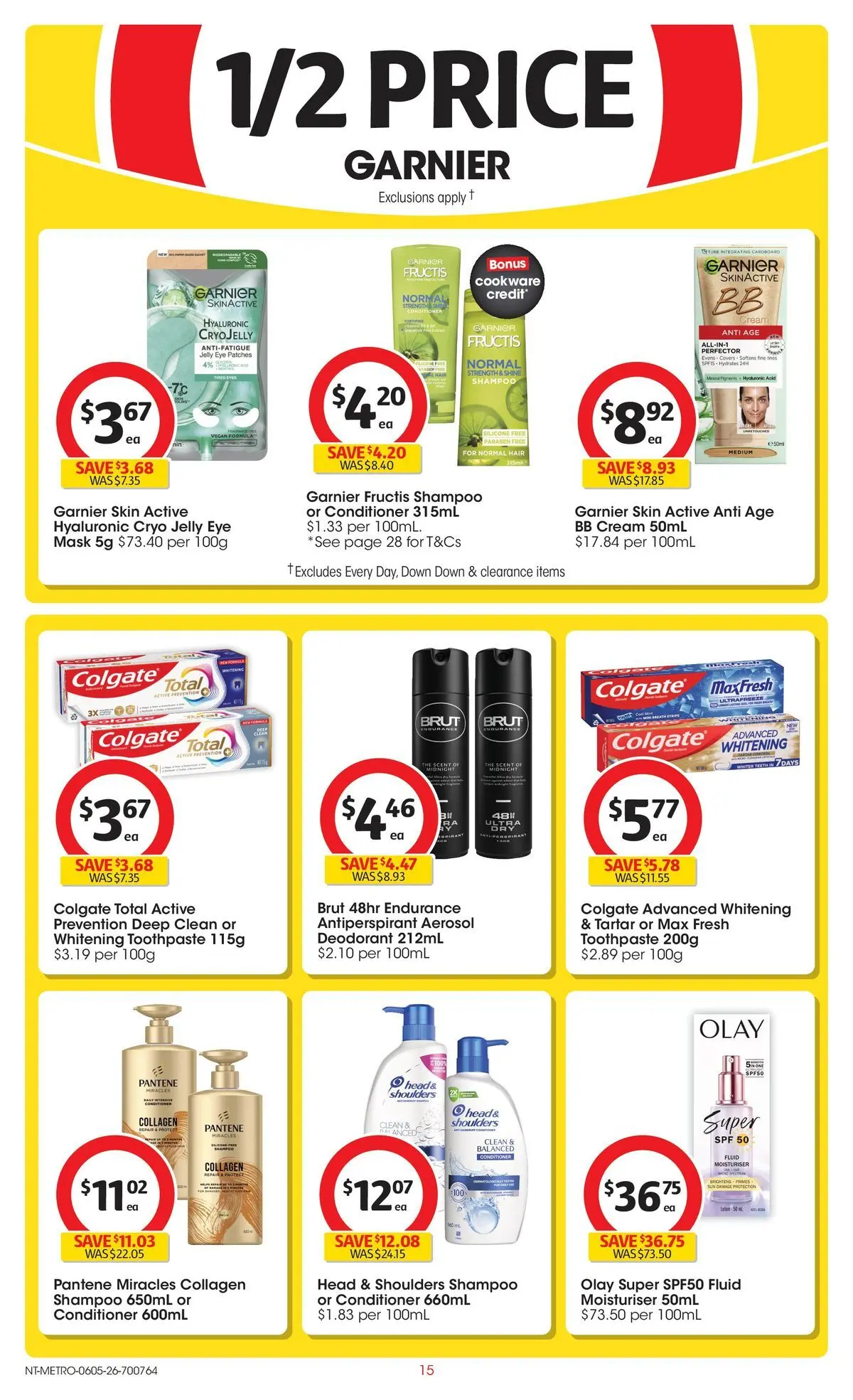 ﻿Coles catalogue valid from 05/05/2026 > Online Australia | Page: 15 | Products: Shampoo, Moisturiser, Toothpaste, Cream