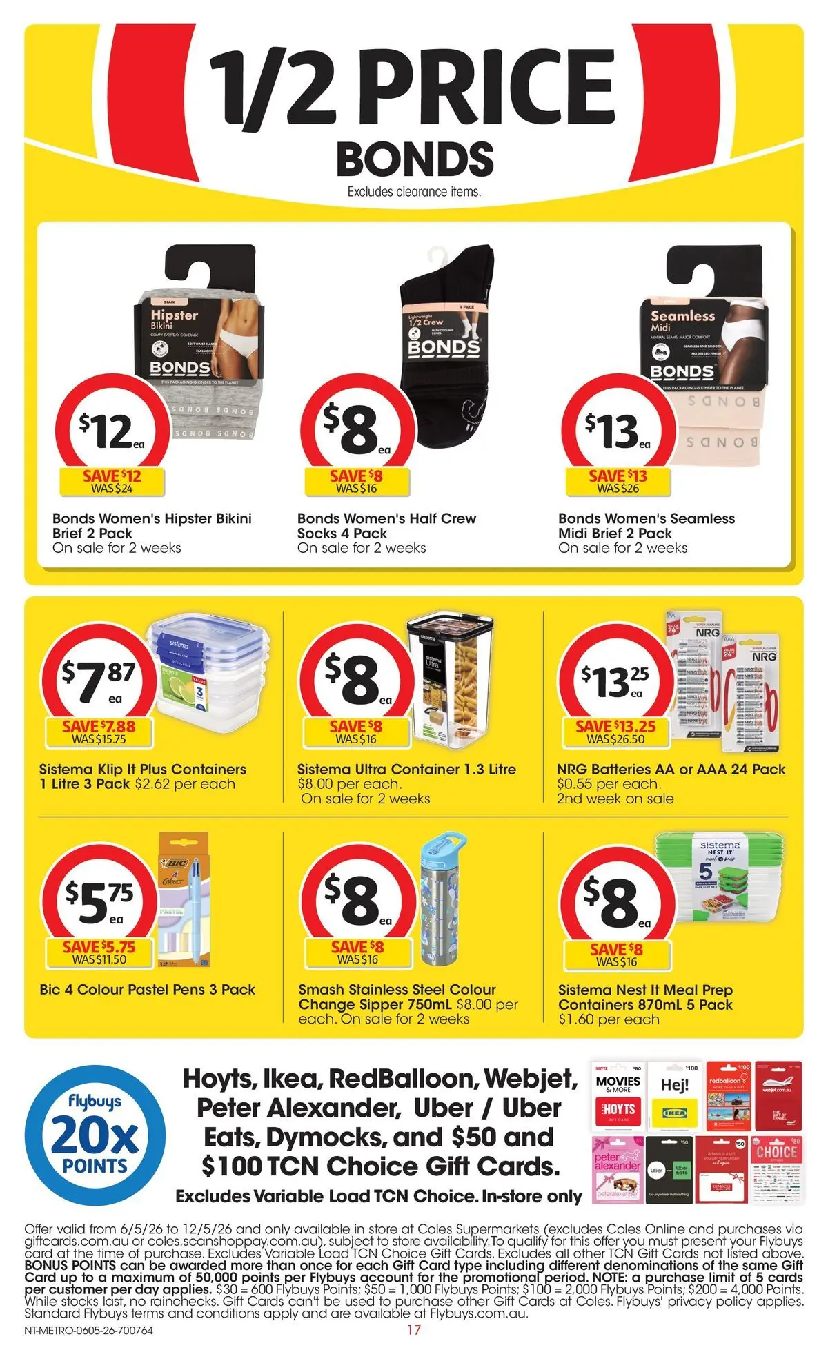 ﻿Coles catalogue valid from 05/05/2026 > Online Australia | Page: 17 | Products: Bikini, Socks, Batteries