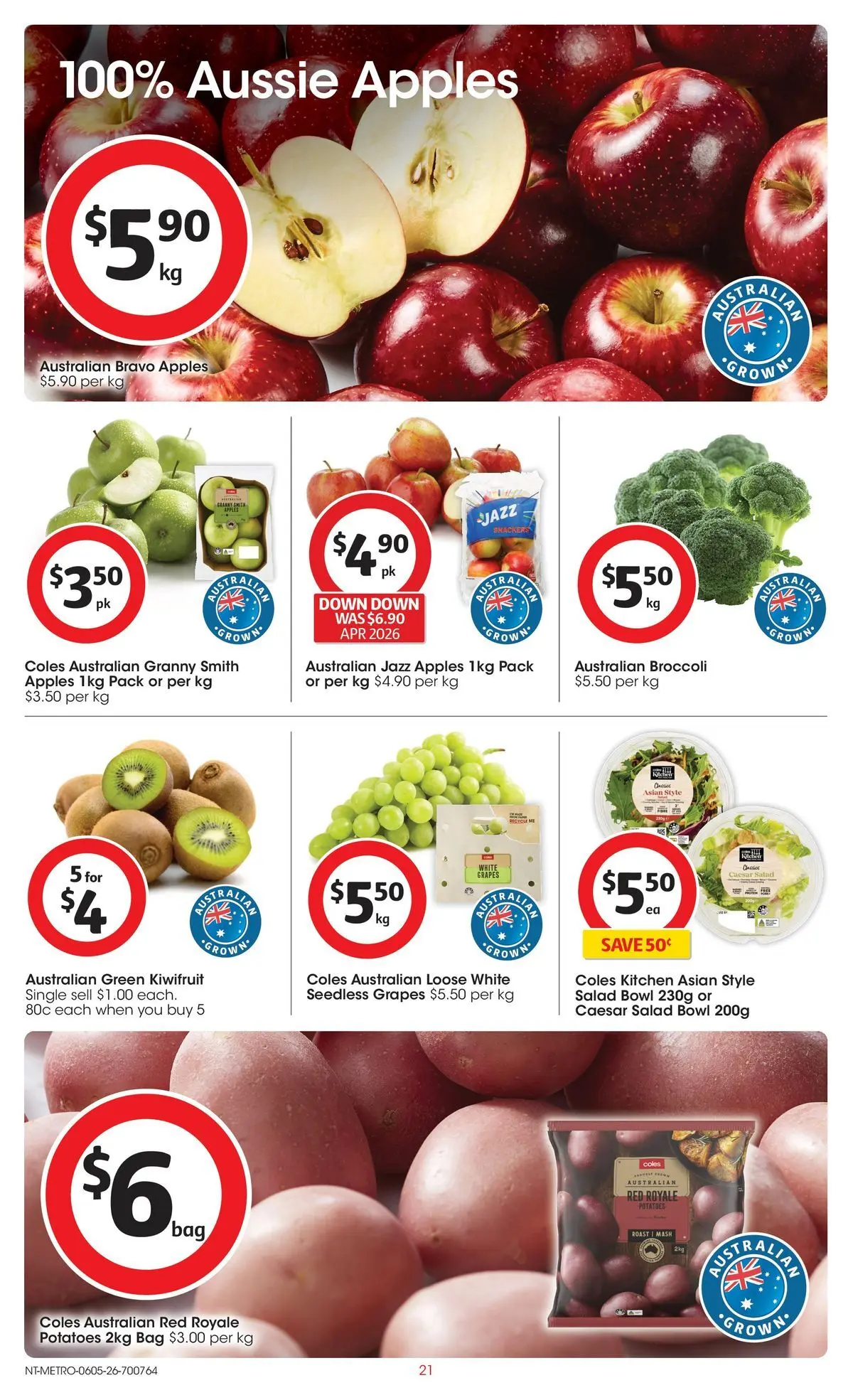 ﻿Coles catalogue valid from 05/05/2026 > Online Australia | Page: 21 | Products: Apples, Kiwifruit, Salad, Bag