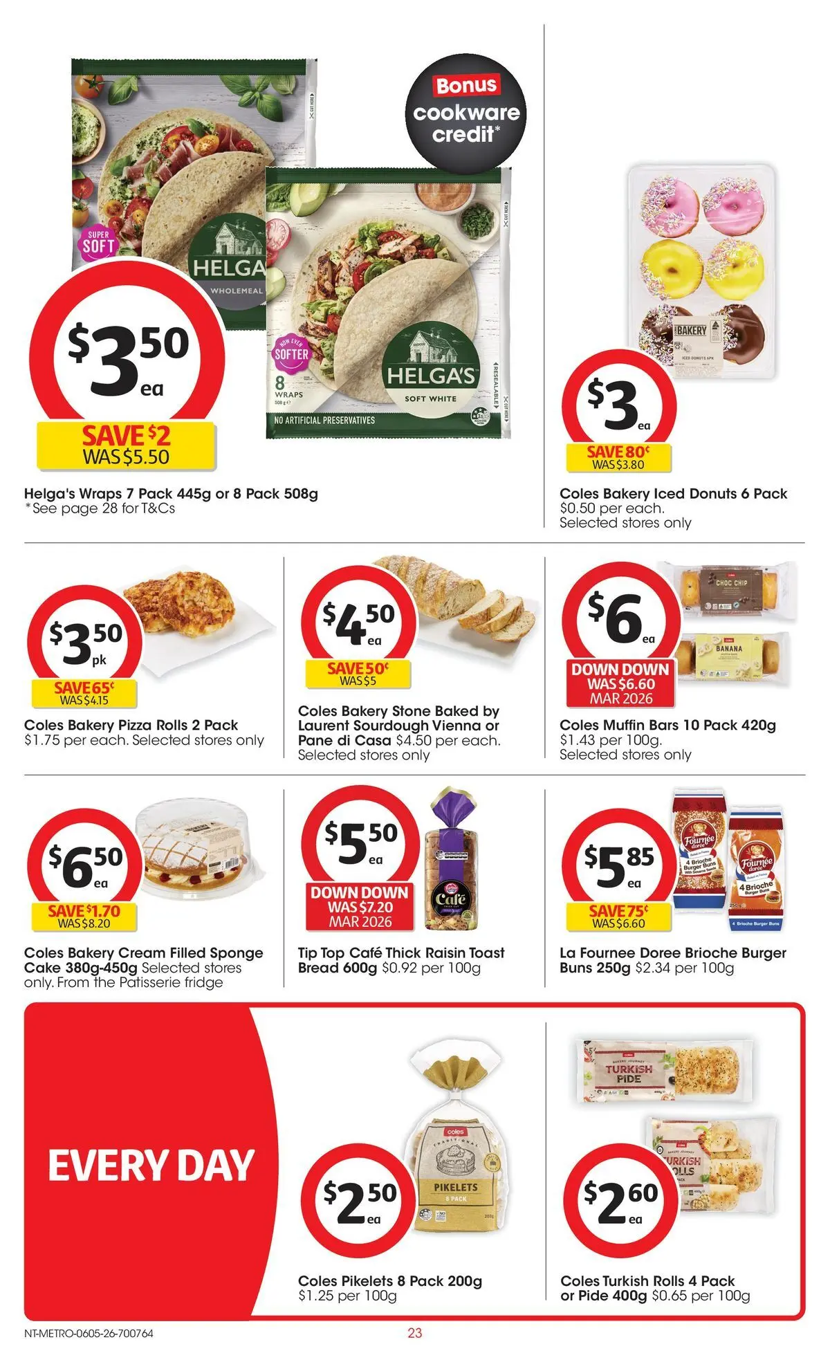 ﻿Coles catalogue valid from 05/05/2026 > Online Australia | Page: 23 | Products: Bread, Cookware, Sponge, Fridge