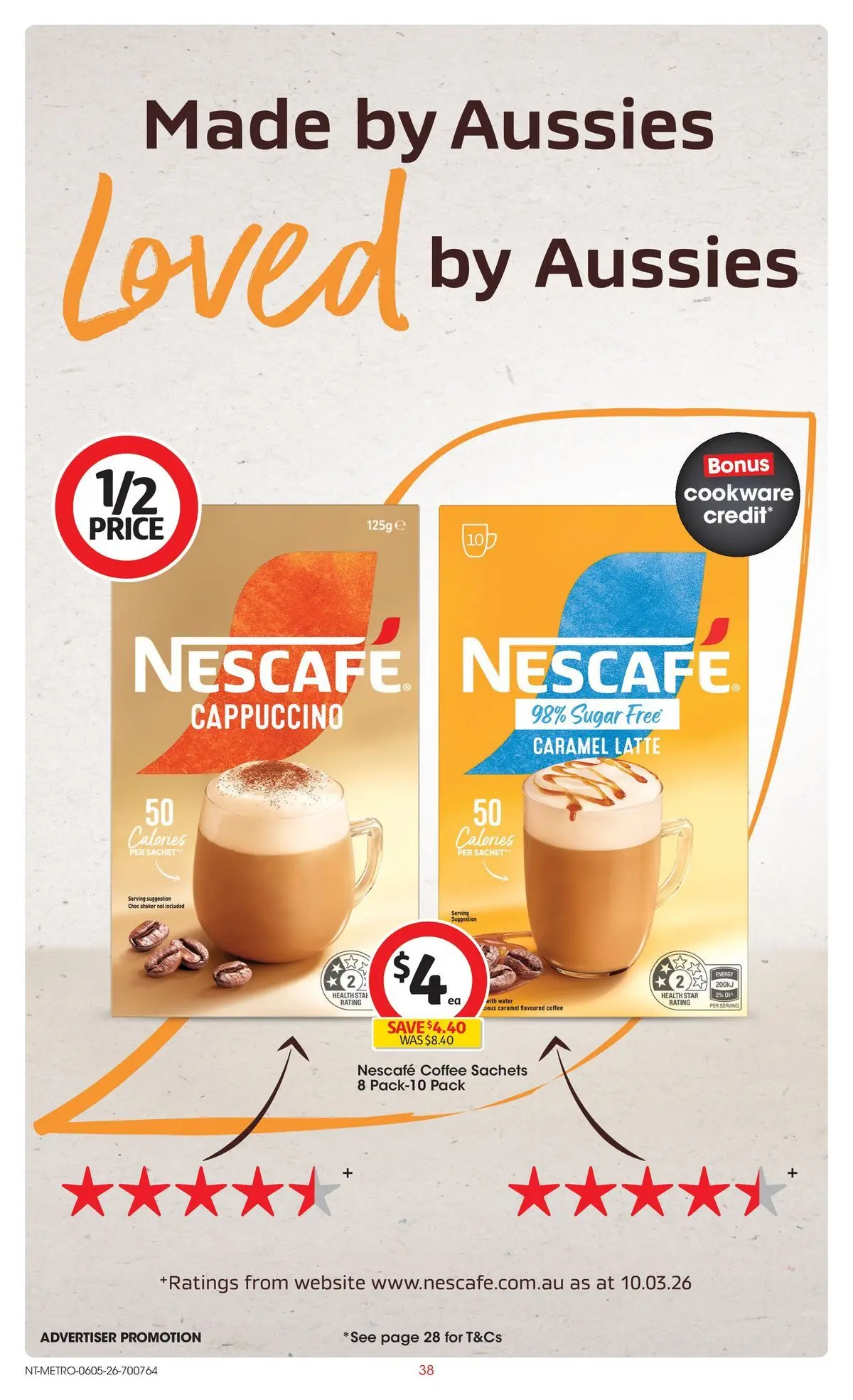 ﻿Coles catalogue valid from 05/05/2026 > Online Australia | Page: 38 | Products: Coffee, Cookware, Sugar, Nescafe