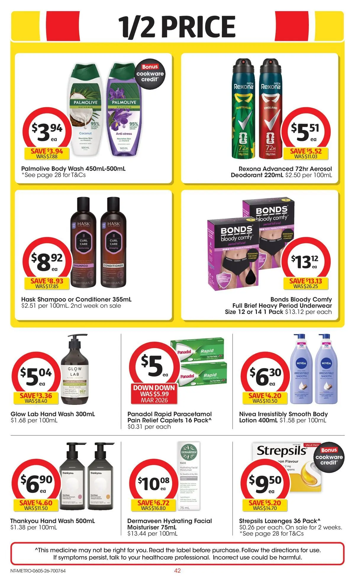 ﻿Coles catalogue valid from 05/05/2026 > Online Australia | Page: 42 | Products: Shampoo, Conditioner, Moisturiser, Deodorant