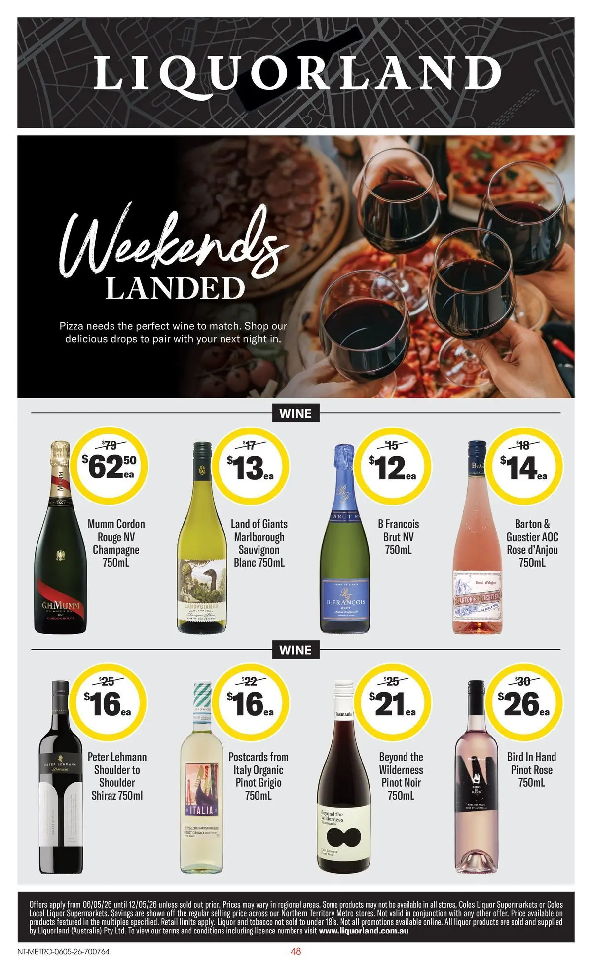 ﻿Coles catalogue valid from 05/05/2026 > Online Australia | Page: 48 | Products: Pizza, Wine