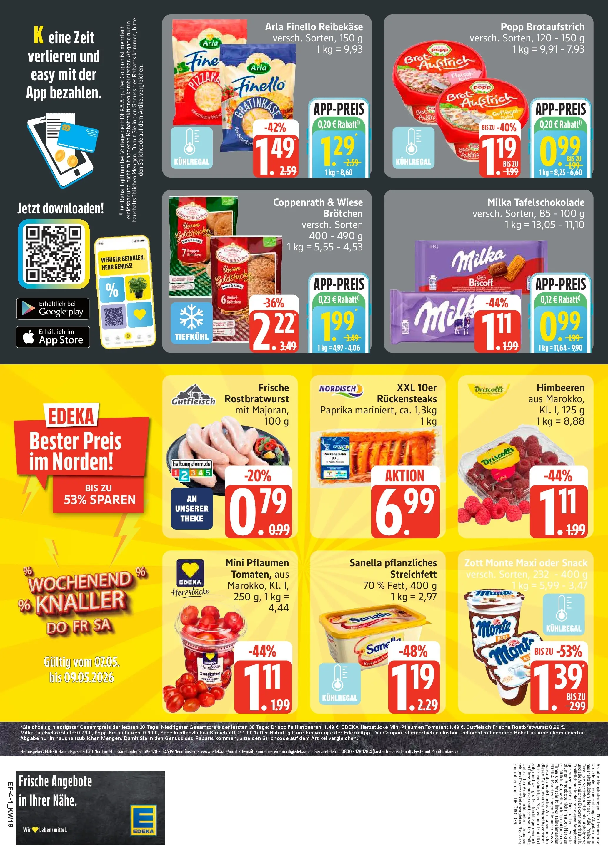 Edeka prospekt Luhnstedt	 (ab 04.05.2026) » Angebote Online | Seite: 4 | Produkte: Pflaumen, Tomaten, Milka, Steak